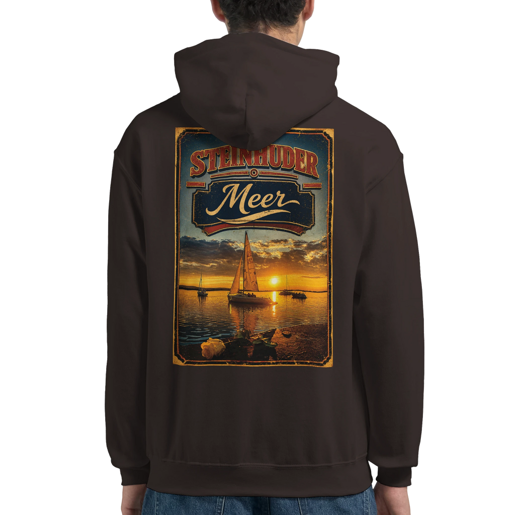 Hoodie in Weiß mit Motiv „White Night am Wilhelmstein im Sonnenuntergang“