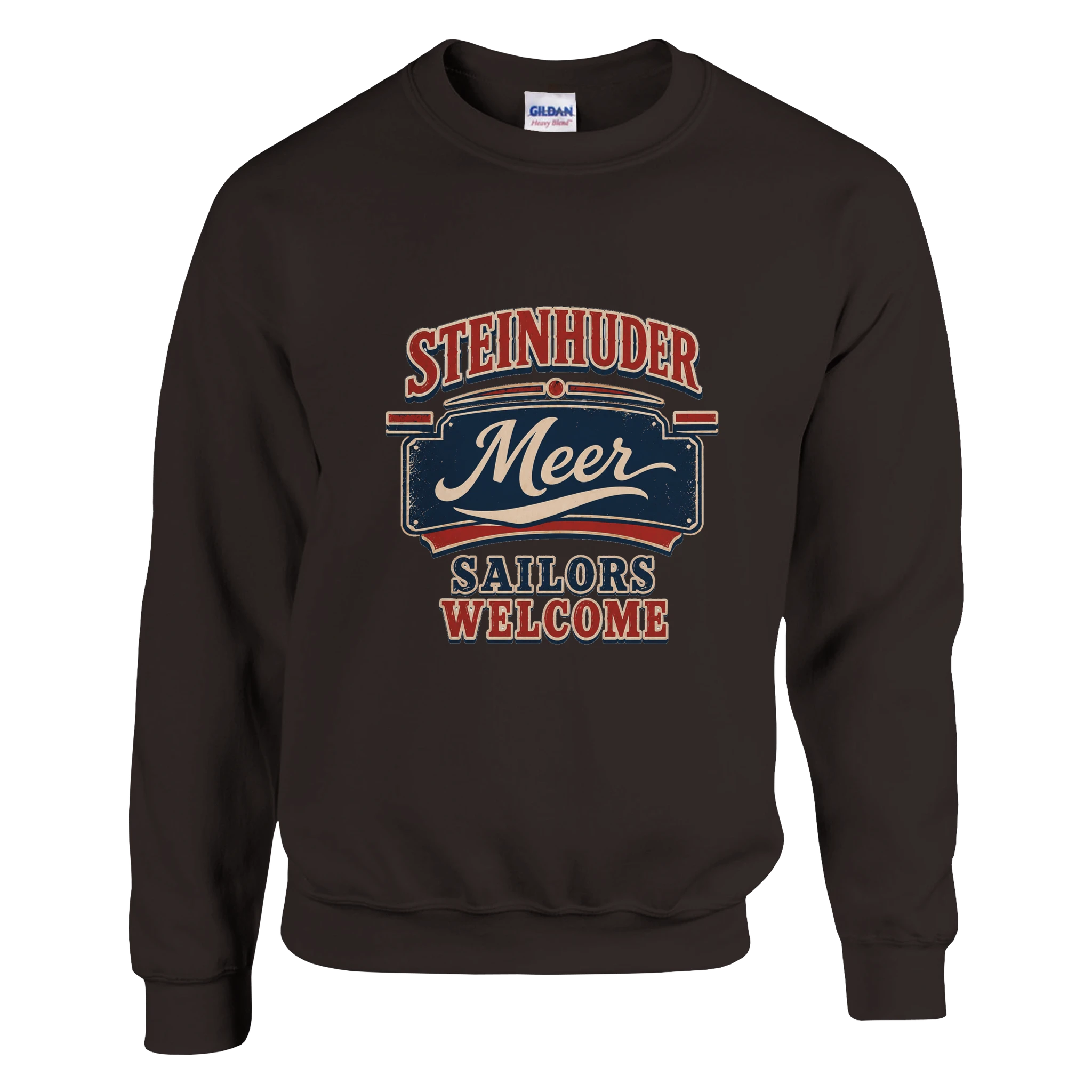 Pullover in Aschgrau mit Motiv „Sailors Welcome“