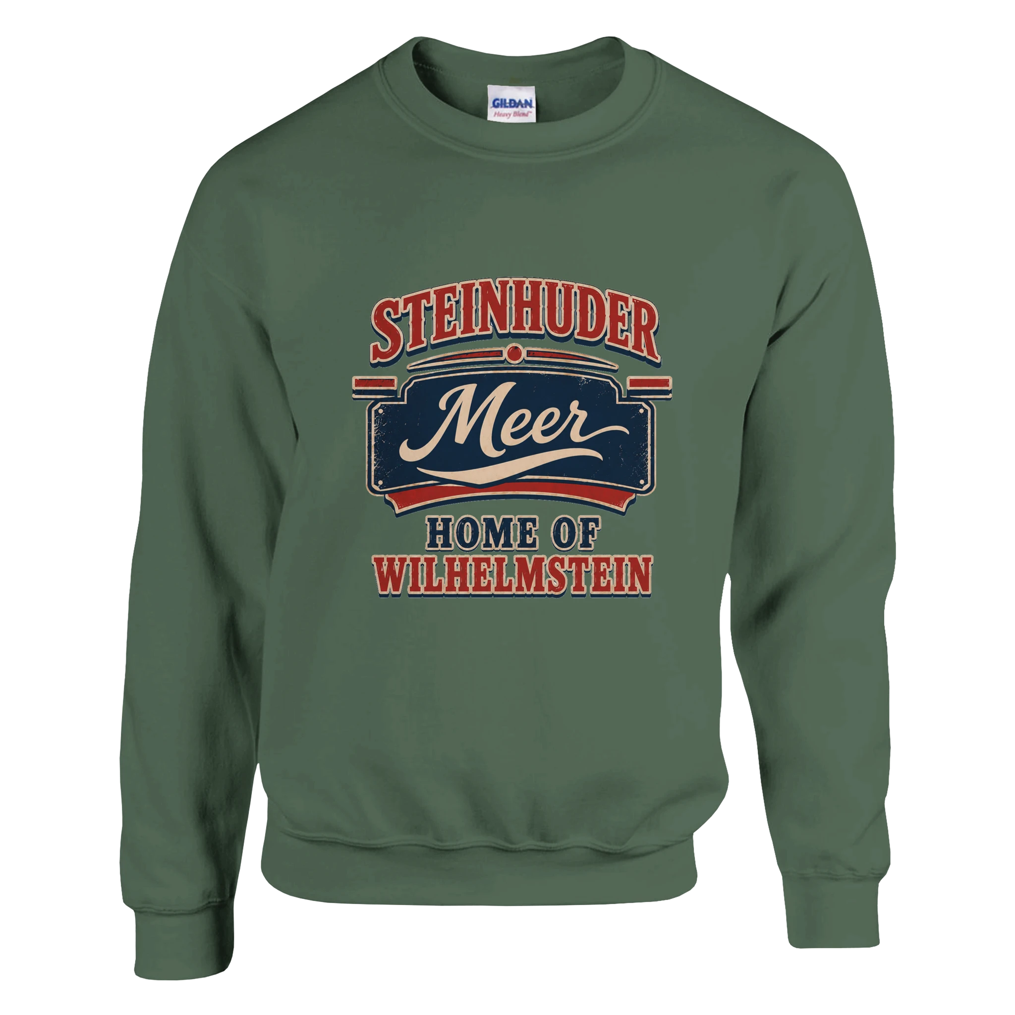 Pullover in Aschgrau mit Motiv „Home of Wilhelmstein“