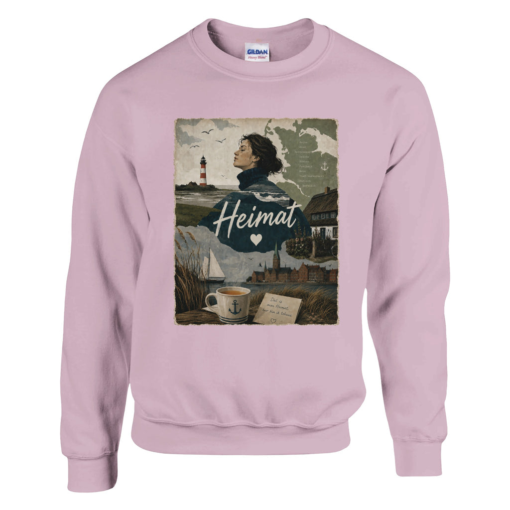 Pullover in Weiß mit Motiv „Heimat mit Herz“