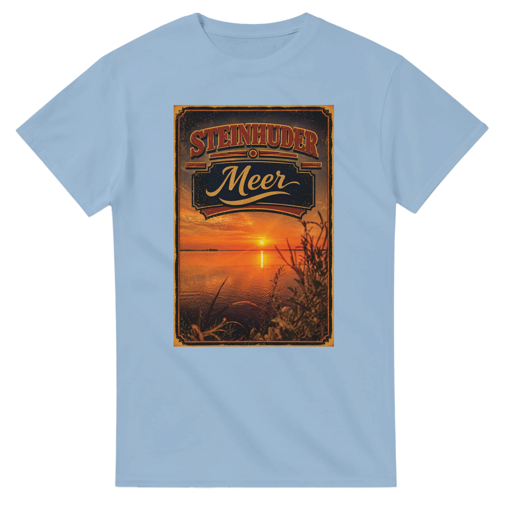 T-Shirt in Natur mit Motiv „Sunset am Steinhuder Meer“