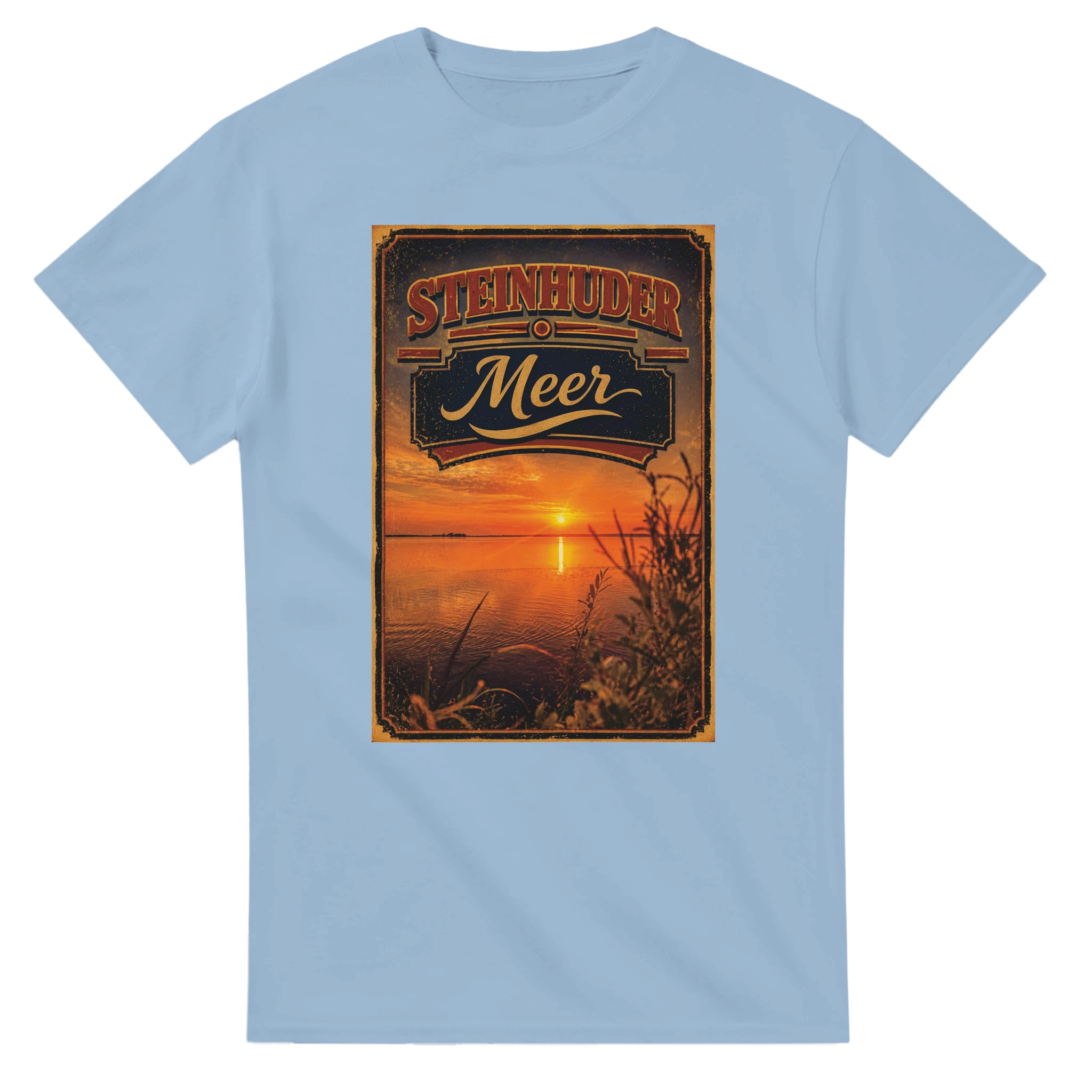 T-Shirt in Natur mit Motiv „Sunset am Steinhuder Meer“