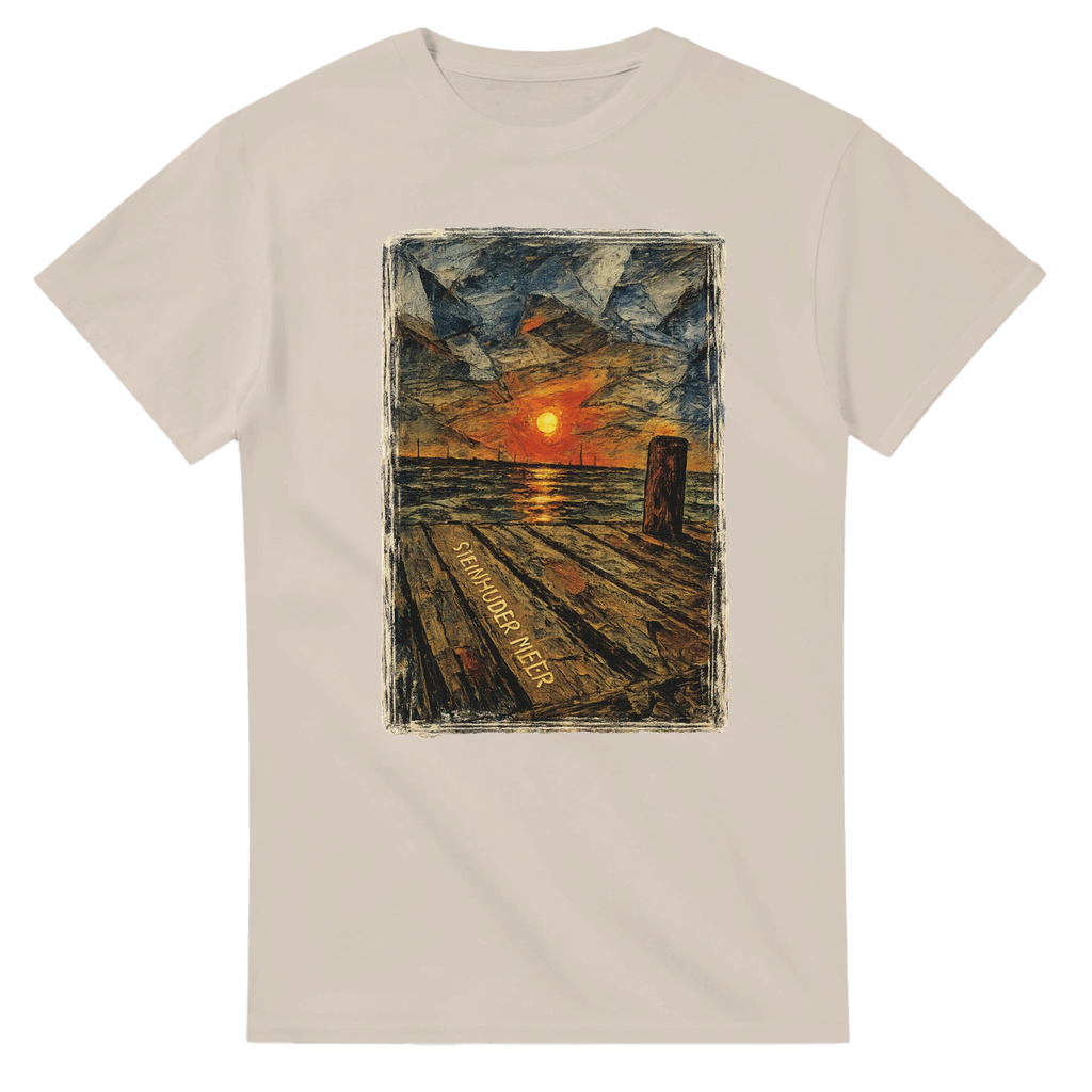 T-Shirt in Weiß mit Motiv „Steinhuder Meer Kunst“