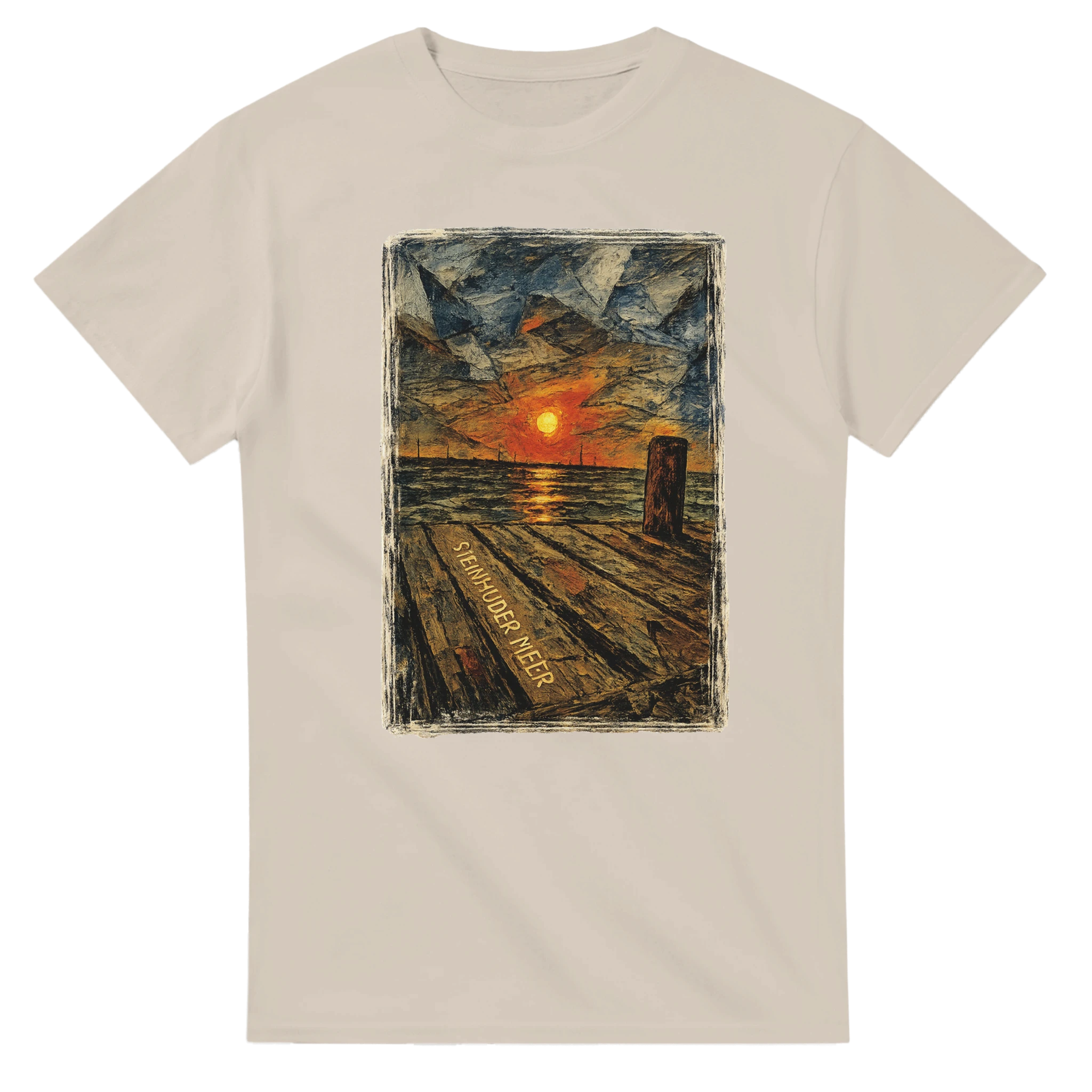 T-Shirt in Weiß mit Motiv „Steinhuder Meer Kunst“