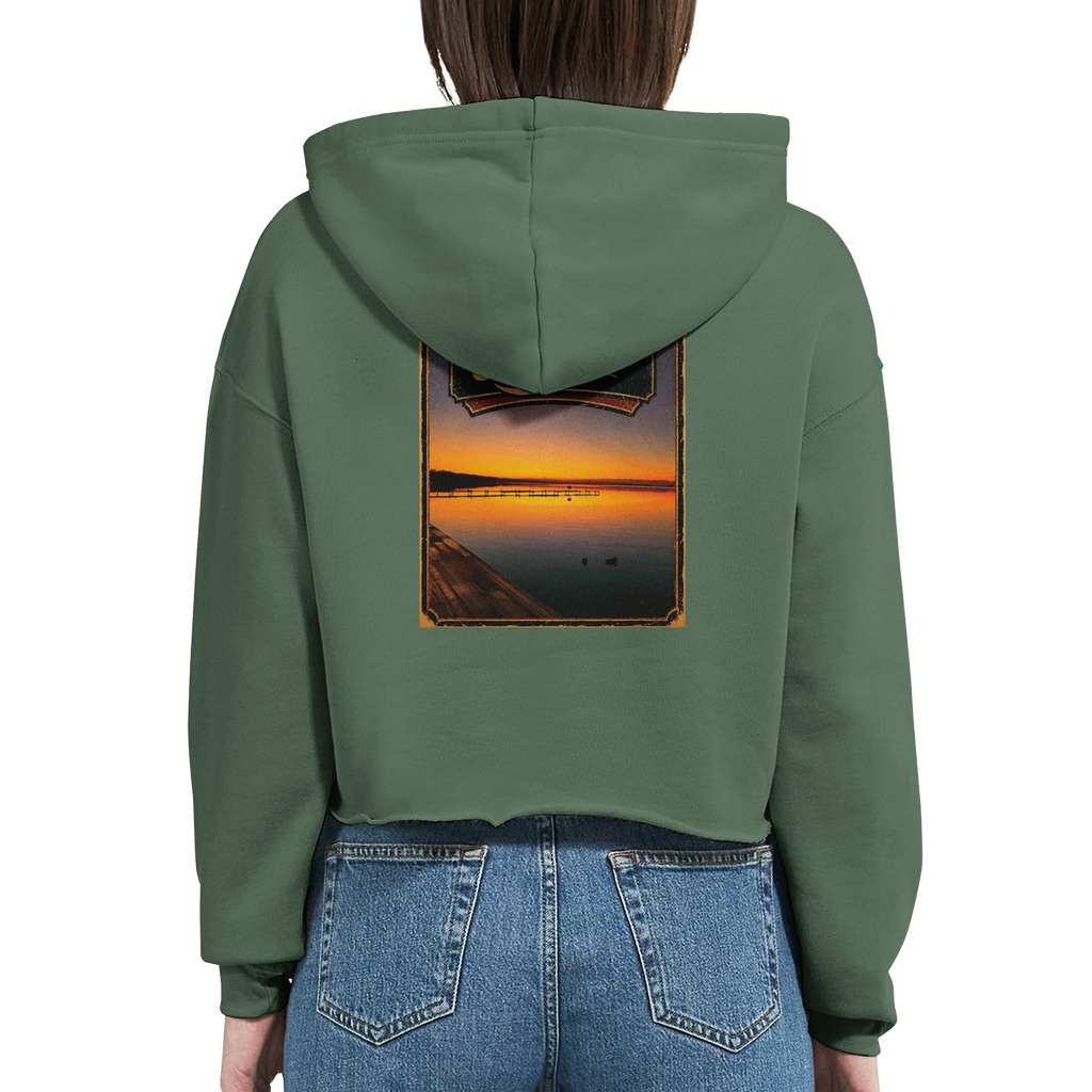 Damen-Hoodie in Weiß mit Motiv „Steg an der Planke“