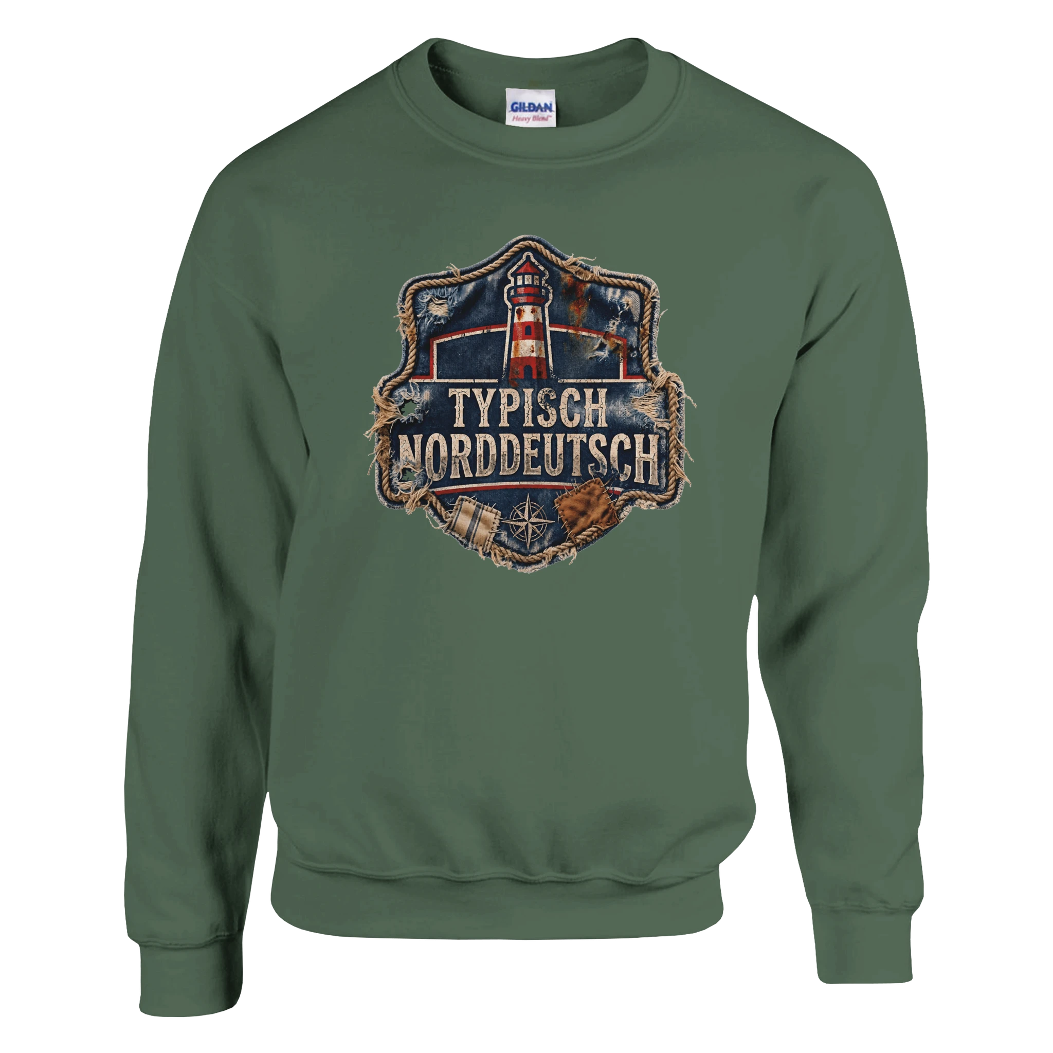 Pullover in Weiß mit Motiv „Typisch Norddeutsch“