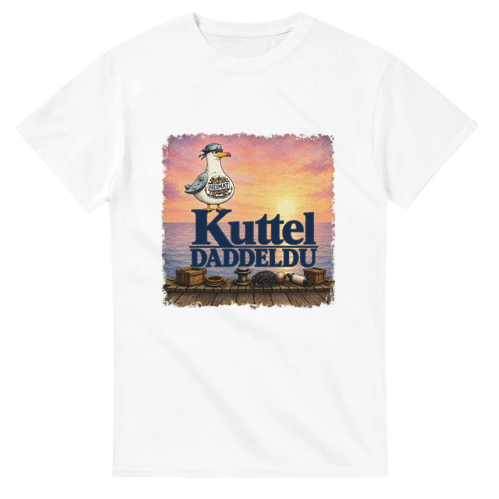 T-Shirt in Weiß mit Motiv „Kuttel Daddeldu“