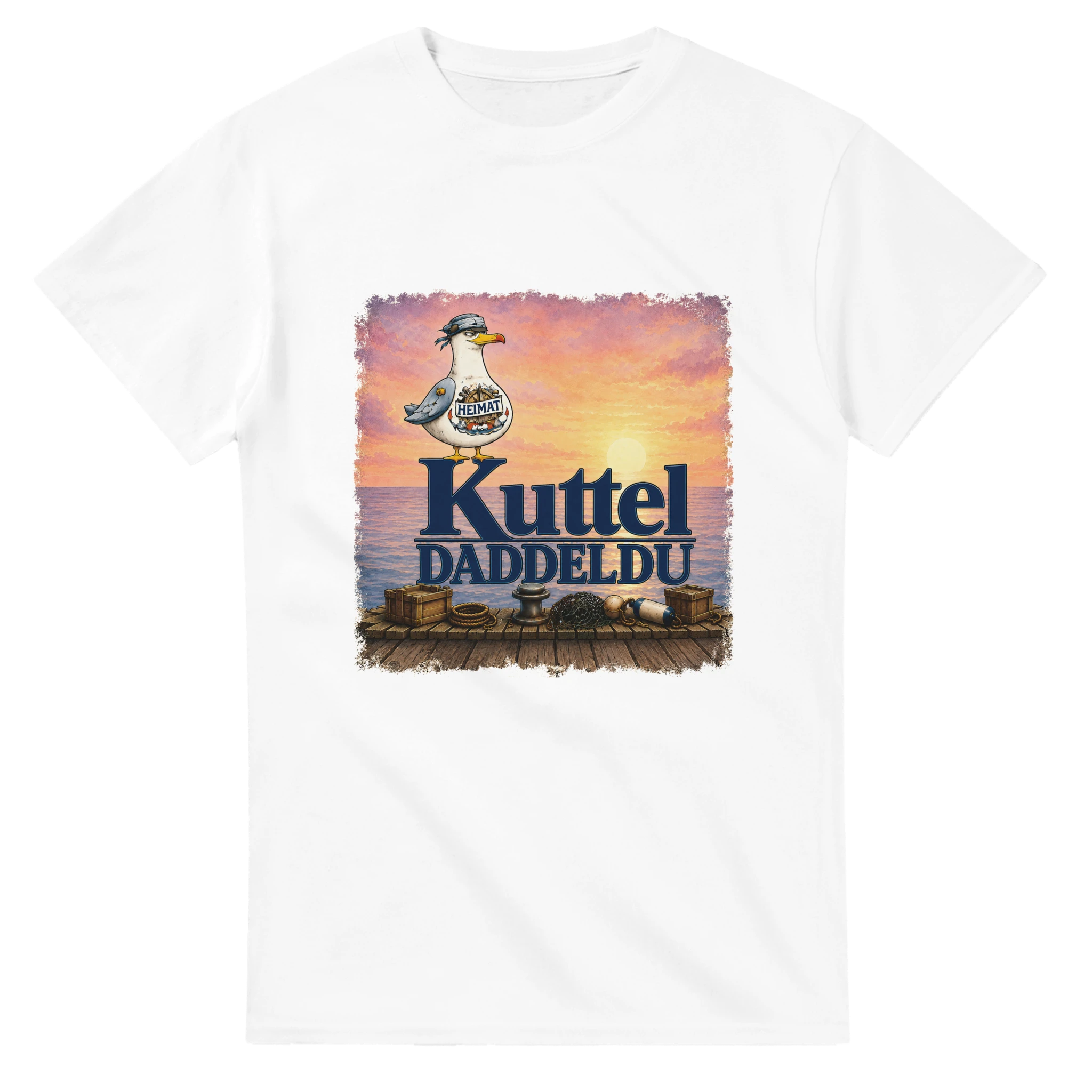 T-Shirt in Weiß mit Motiv „Kuttel Daddeldu“