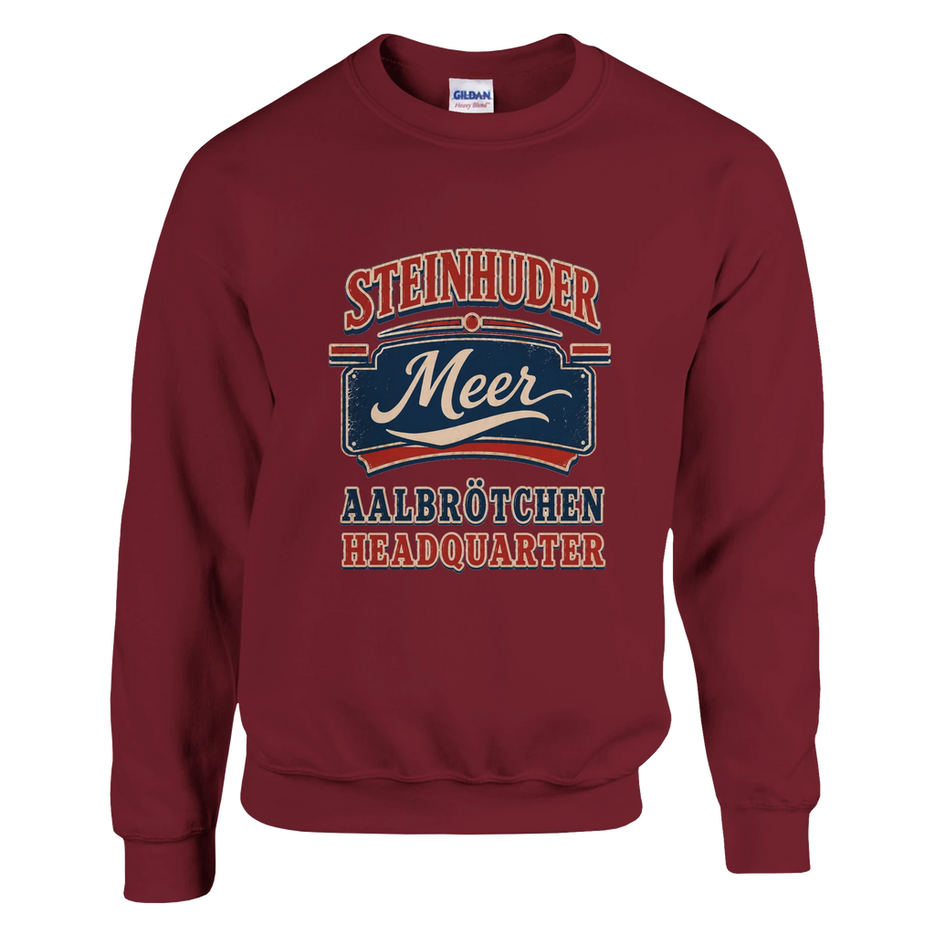 Pullover in Weiß mit Motiv „Aalbrötchen“