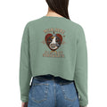 Damen-Pullover in Staubblau mit Motiv „Mein Herz schlägt NORDWÄRTS. Möwe“