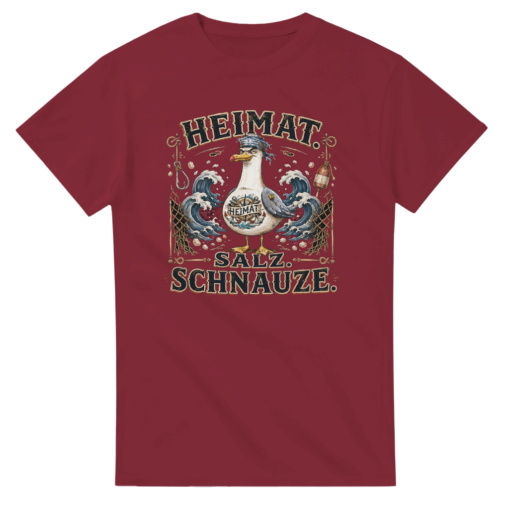 T-Shirt in Natur mit Motiv „Heimat Salz Schnauze Möwe“