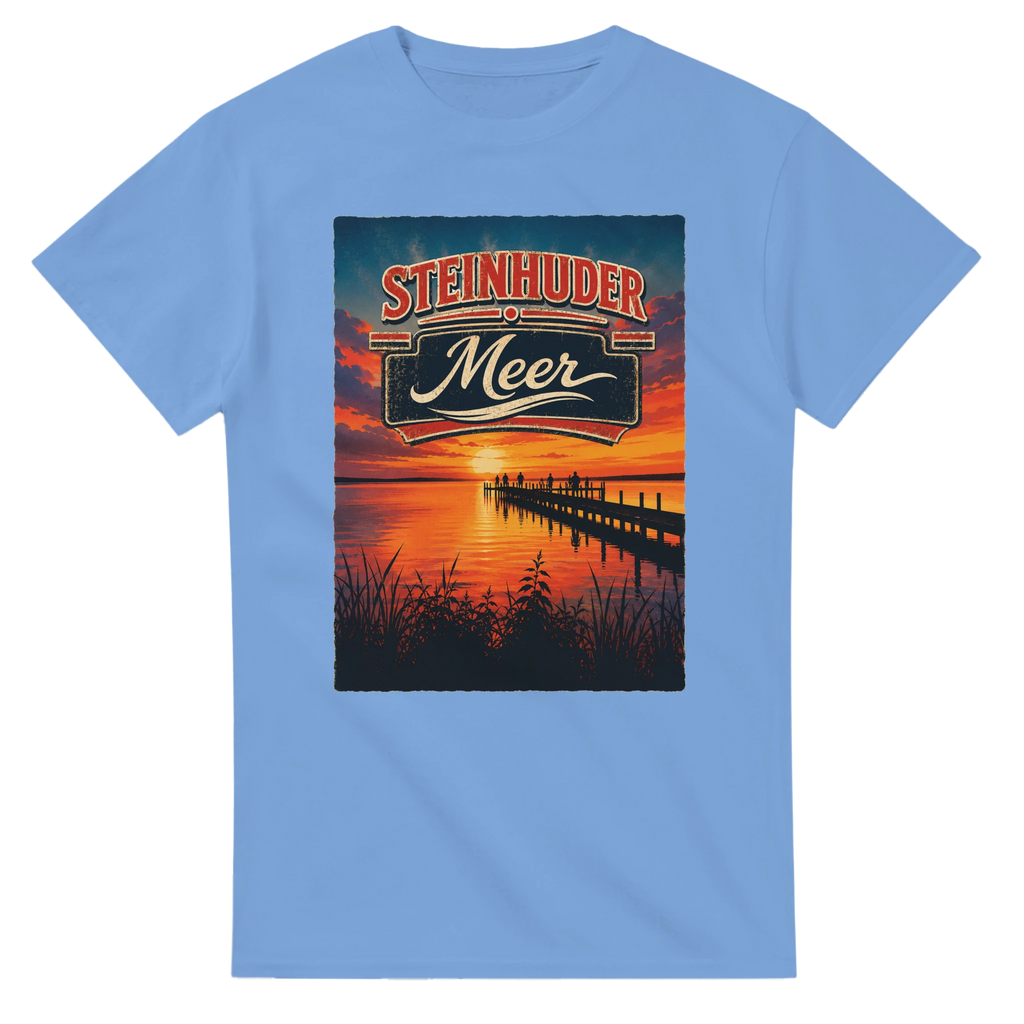 T-Shirt in Natur mit Motiv „Sunset Ratskeller Steg am Steinhuder Meer“