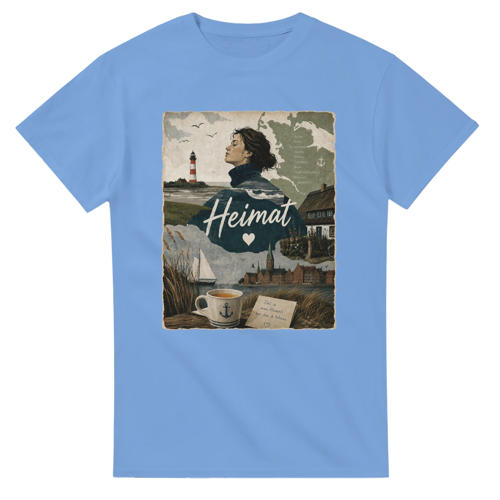 T-Shirt in Weiß mit Motiv „Heimat mit Herz“
