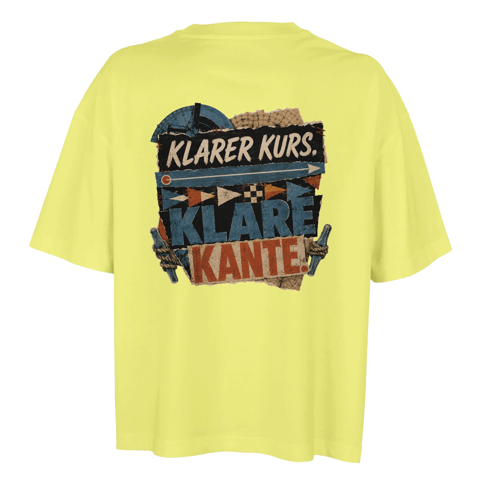 Damen-T-Shirt in Weiß mit Motiv „Klarer Kurs. Klare Kante.“