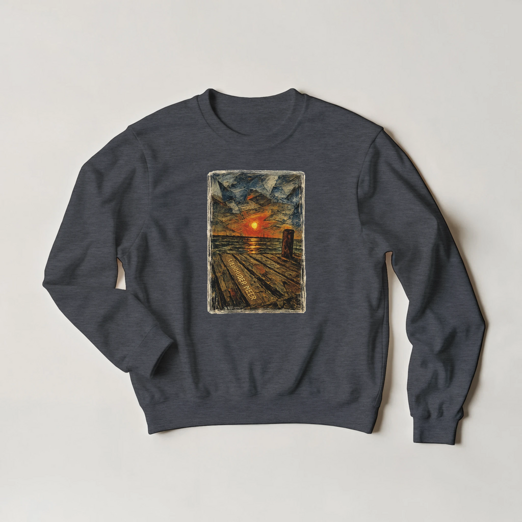 Pullover in Sand mit Motiv „Steinhuder Meer Kunst“