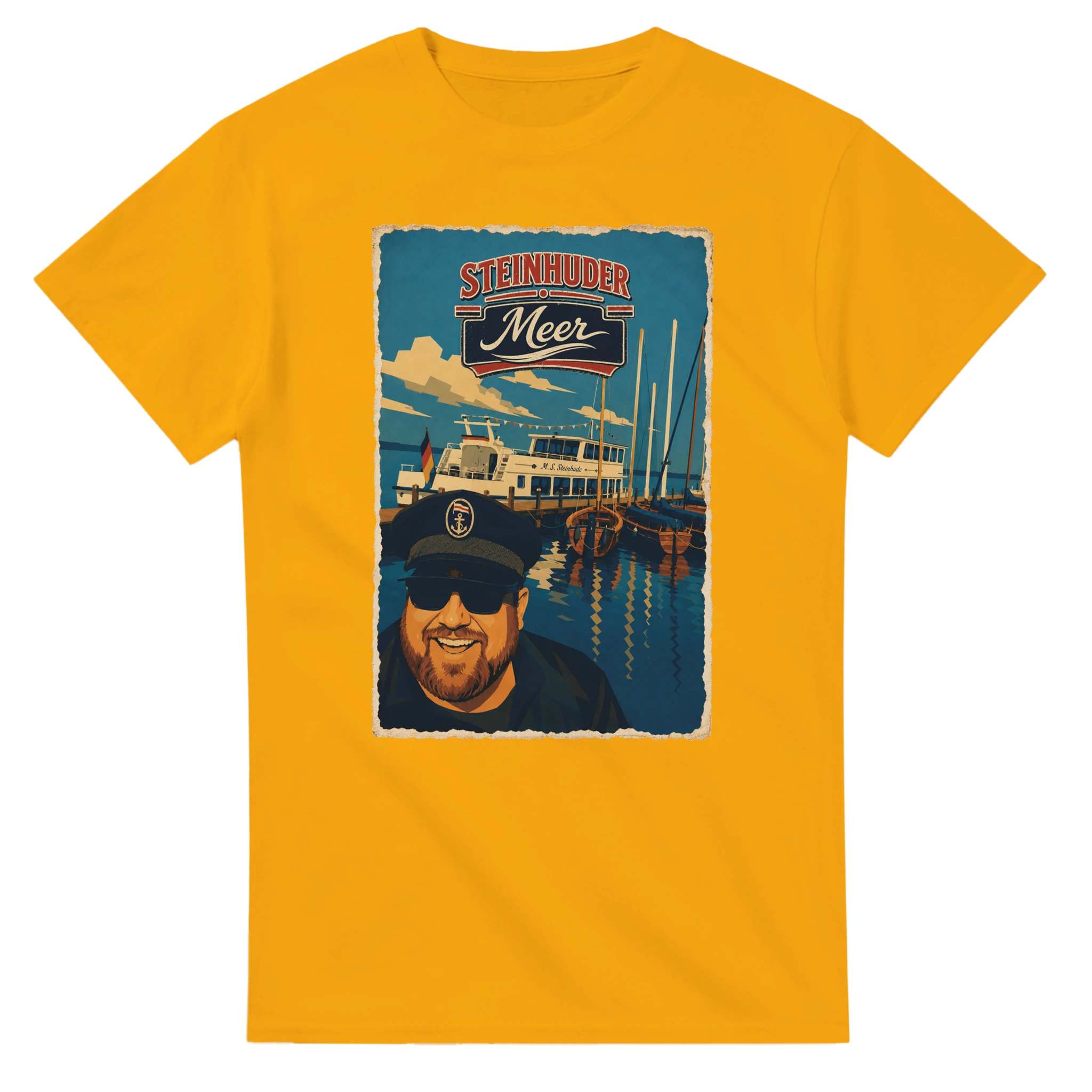 T-Shirt in Weiß mit Motiv „Kapitän an Bord“