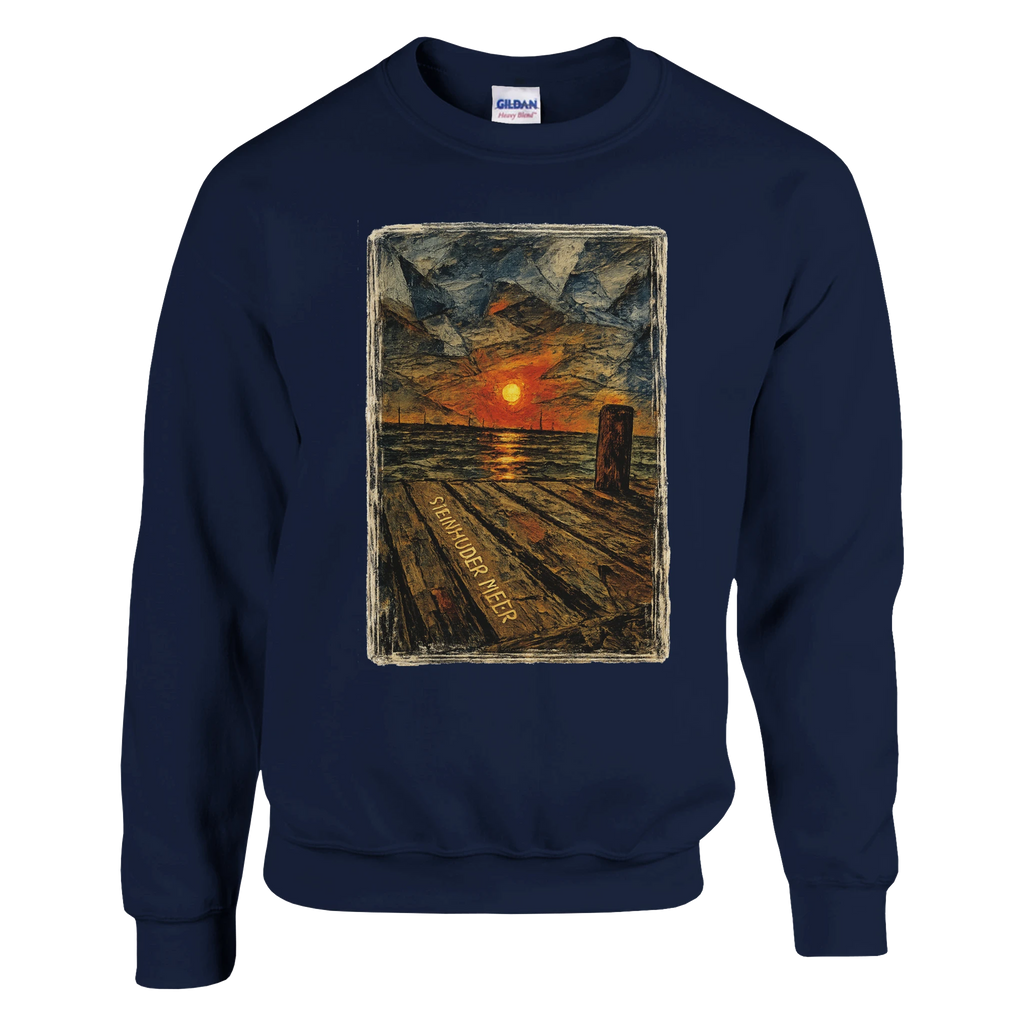 Pullover in Weiß mit Motiv „Steinhuder Meer Kunst“