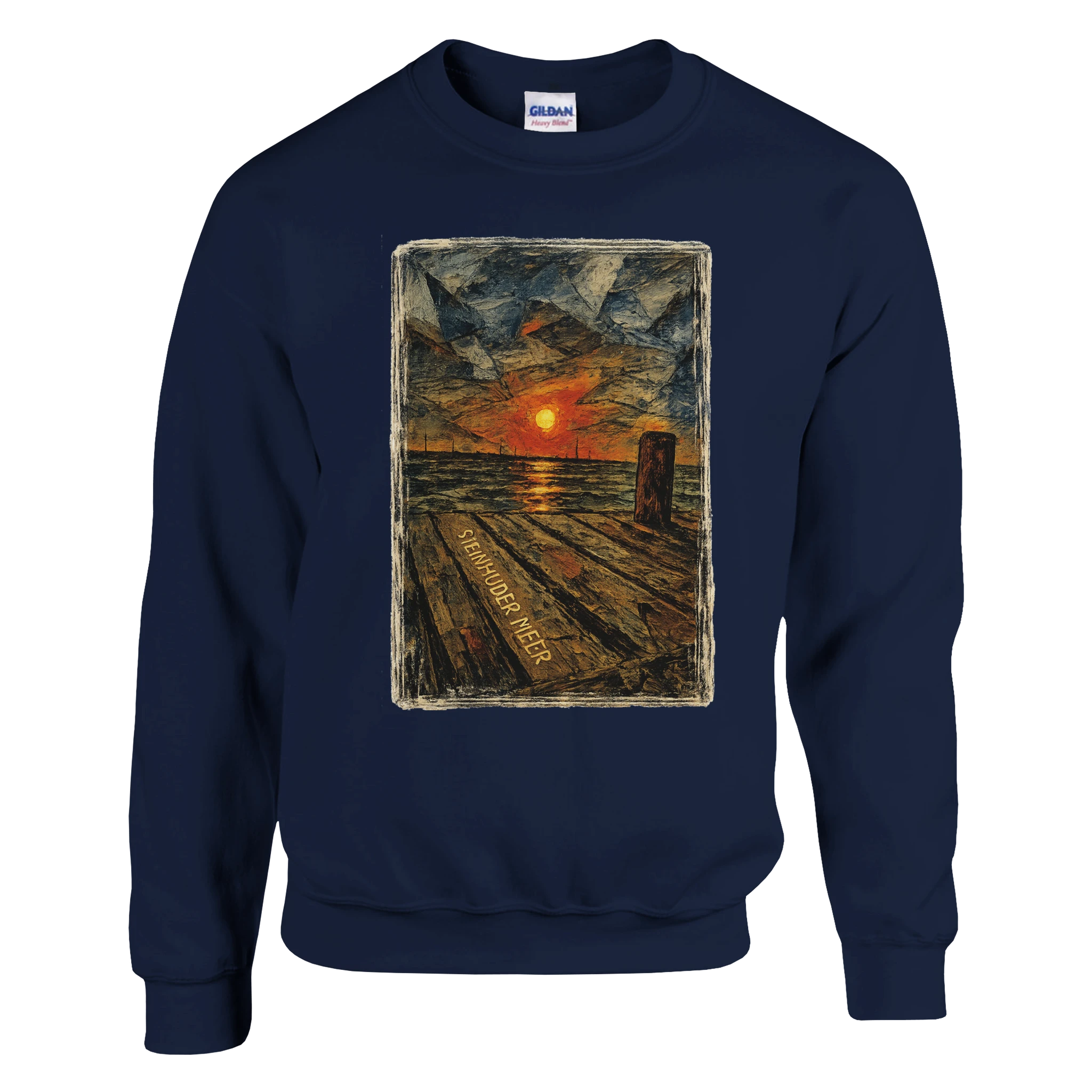 Pullover in Weiß mit Motiv „Steinhuder Meer Kunst“