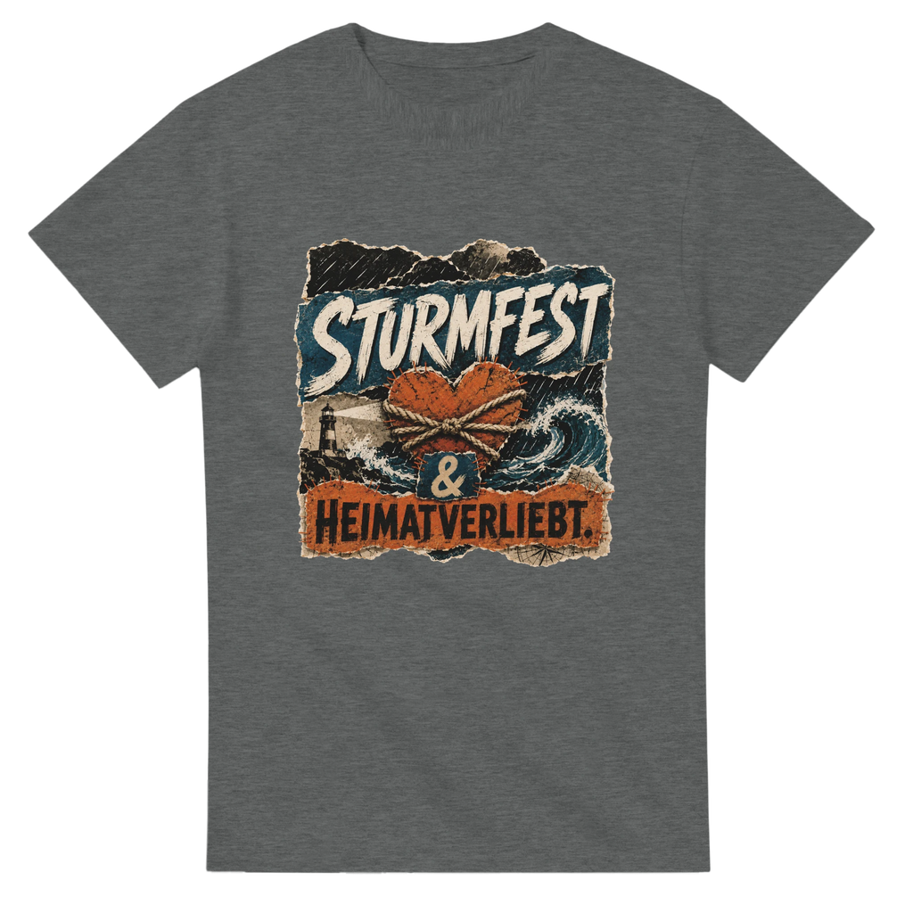 T-Shirt in Natur mit Motiv „Sturmfest & Heimatverliebt.“