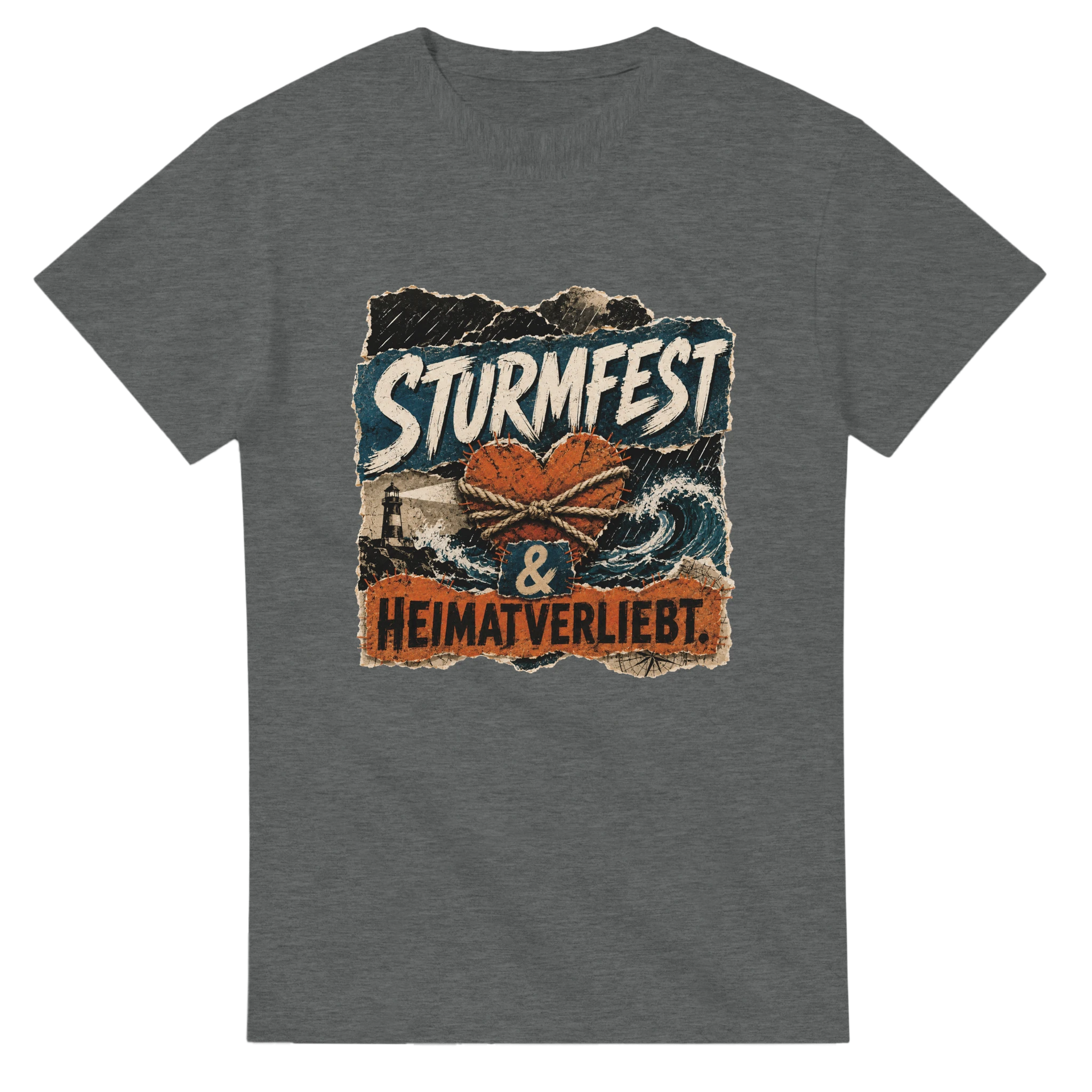 T-Shirt in Natur mit Motiv „Sturmfest & Heimatverliebt.“
