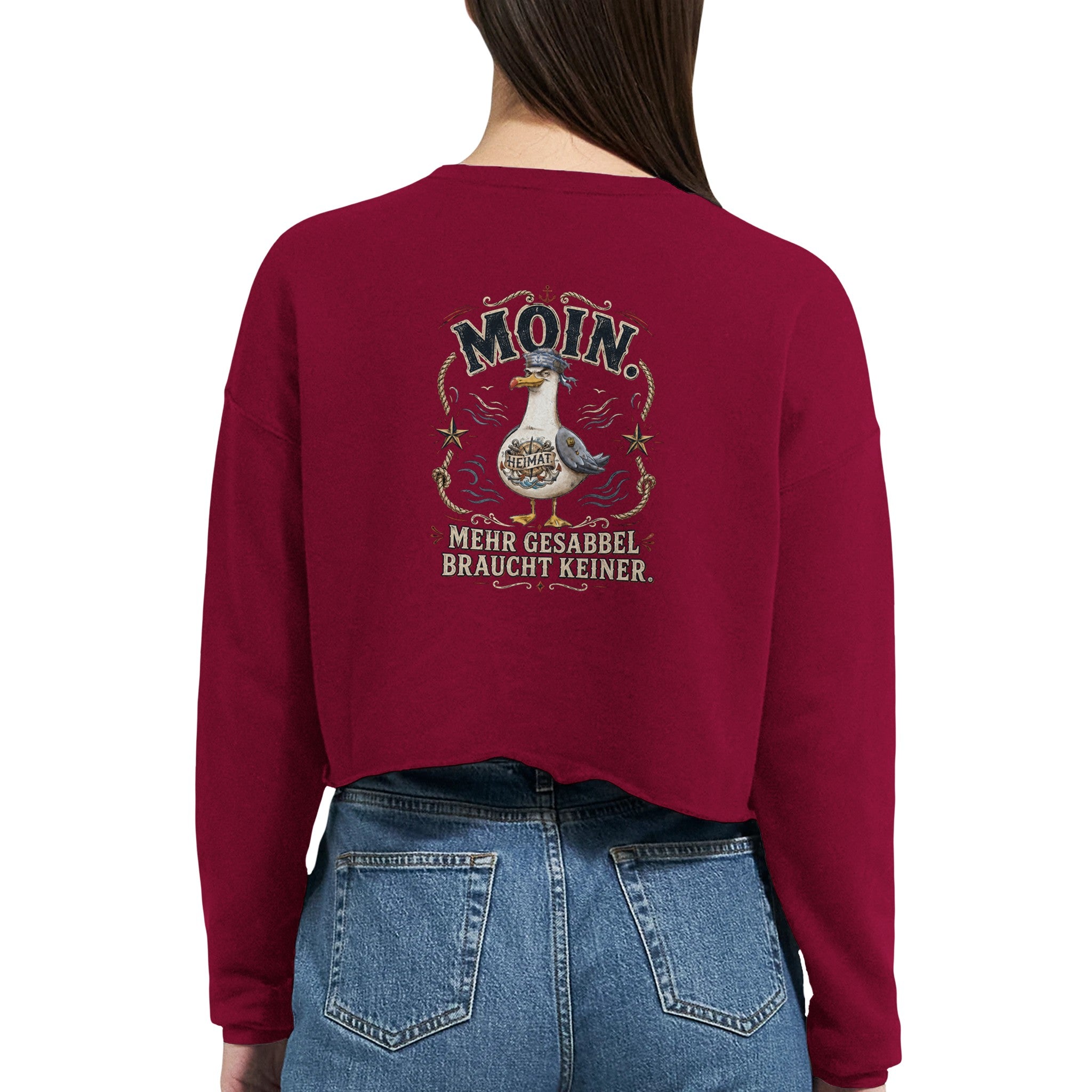 Damen-Pullover in Mauve mit Motiv „Mehr Gesabbel braucht keiner“