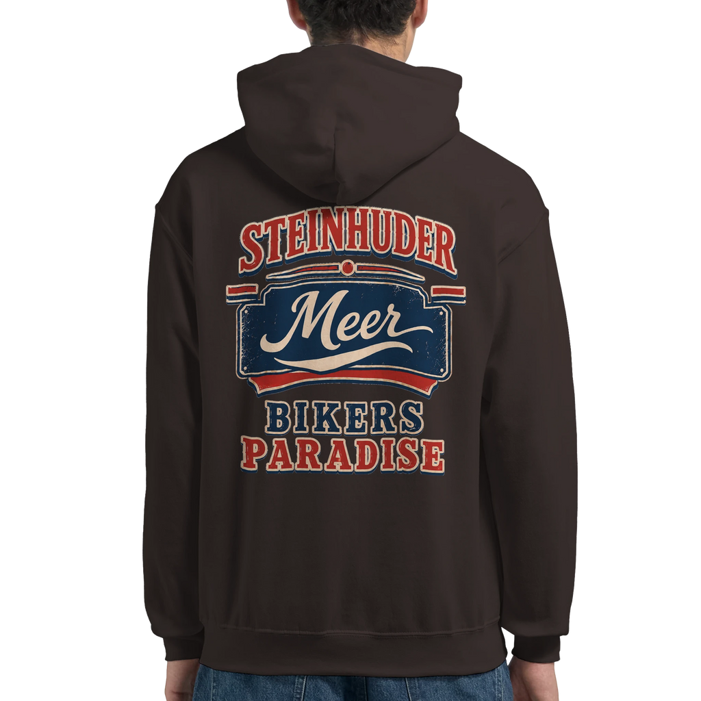 Hoodie in Weiß mit Motiv „Bikers Paradise“