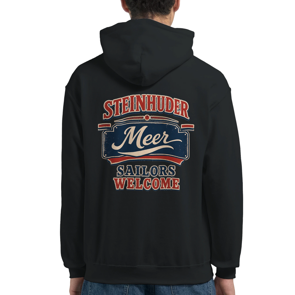 Hoodie in Weiß mit Motiv „Sailors Welcome“