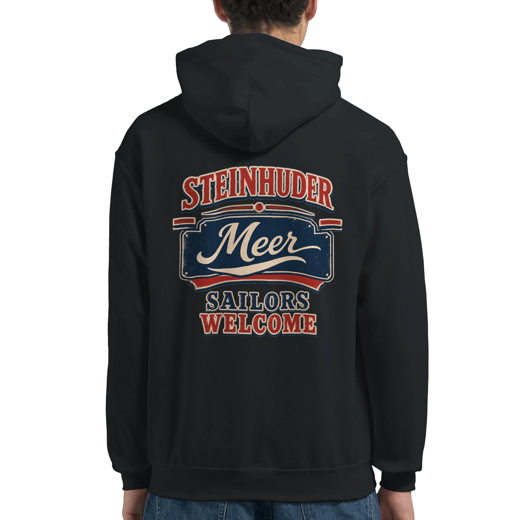 Hoodie in Weiß mit Motiv „Sailors Welcome“