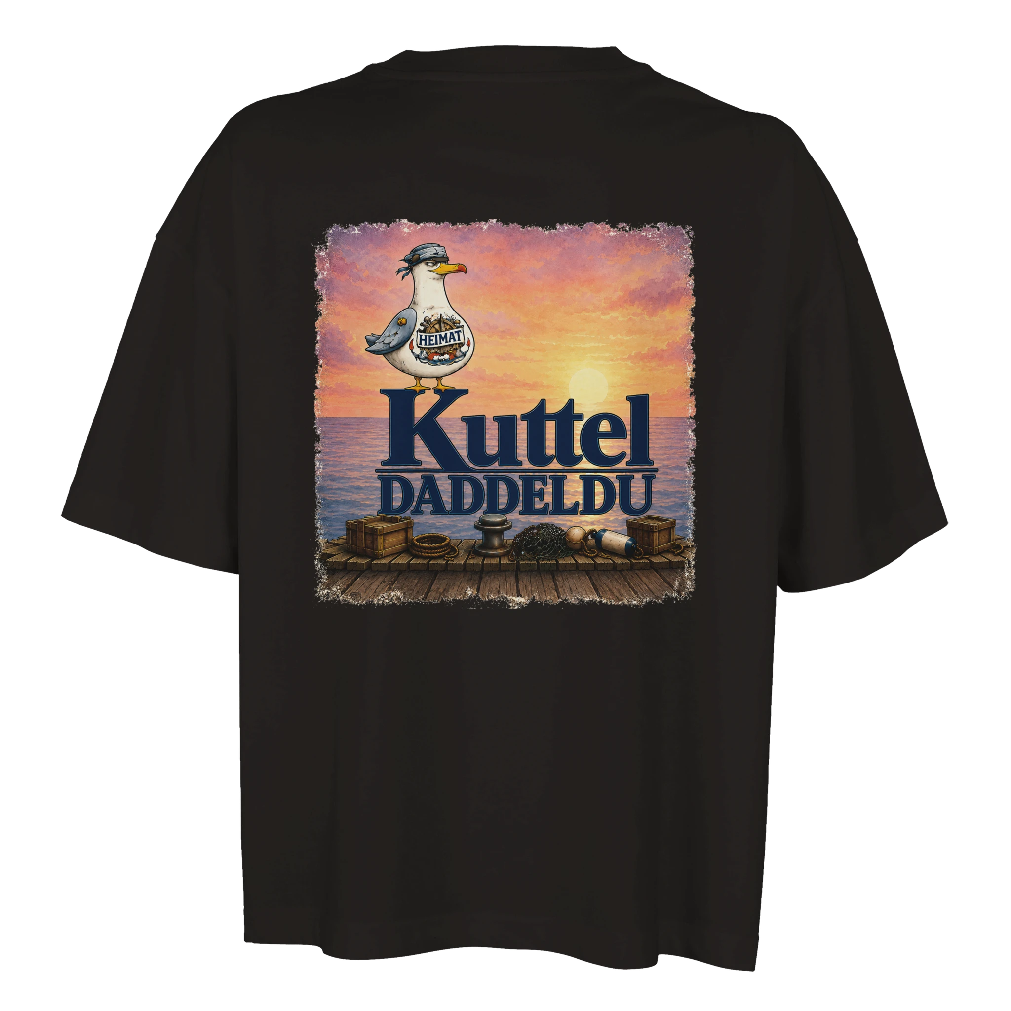 Damen-T-Shirt in Weiß mit Motiv „Kuttel Daddeldu“