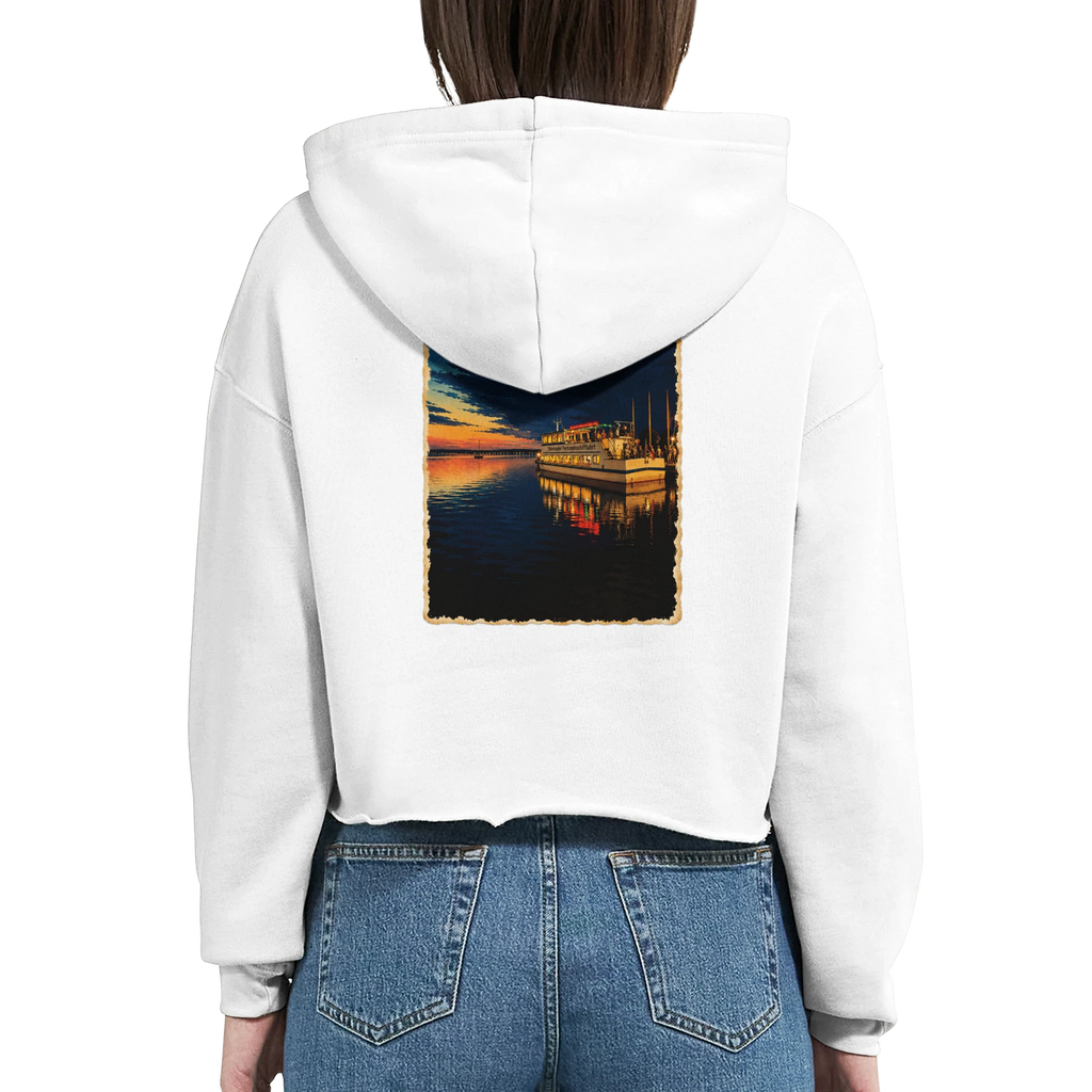 Damen-Hoodie in Pfirsich mit Motiv „MS Steinhude Abendstimmung“