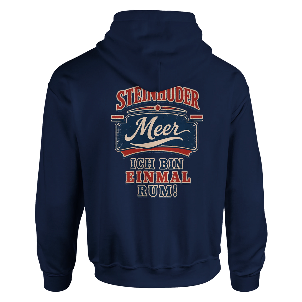 Hoodie in Aschgrau mit Motiv „Ich bin einmal rum“