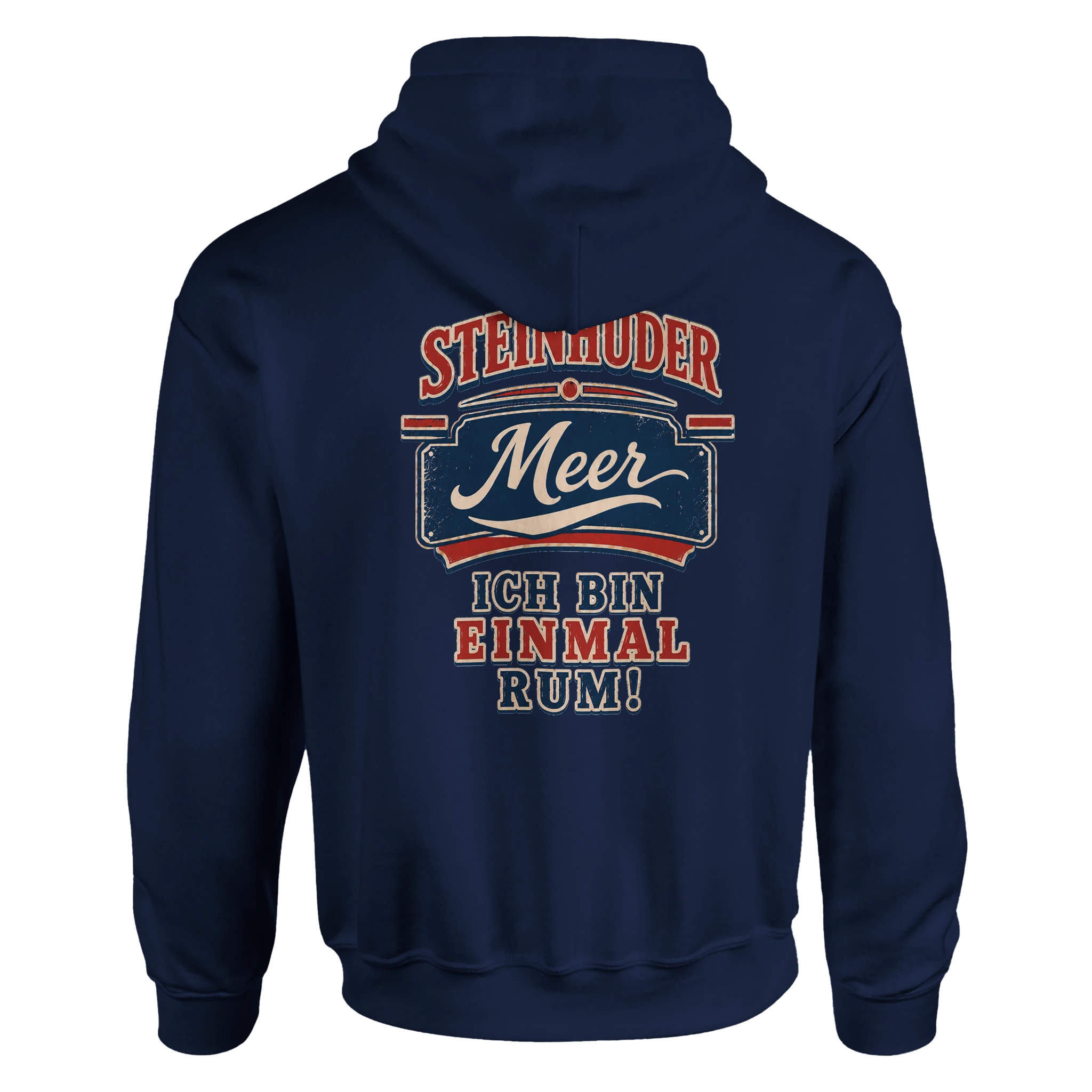 Hoodie in Aschgrau mit Motiv „Ich bin einmal rum“