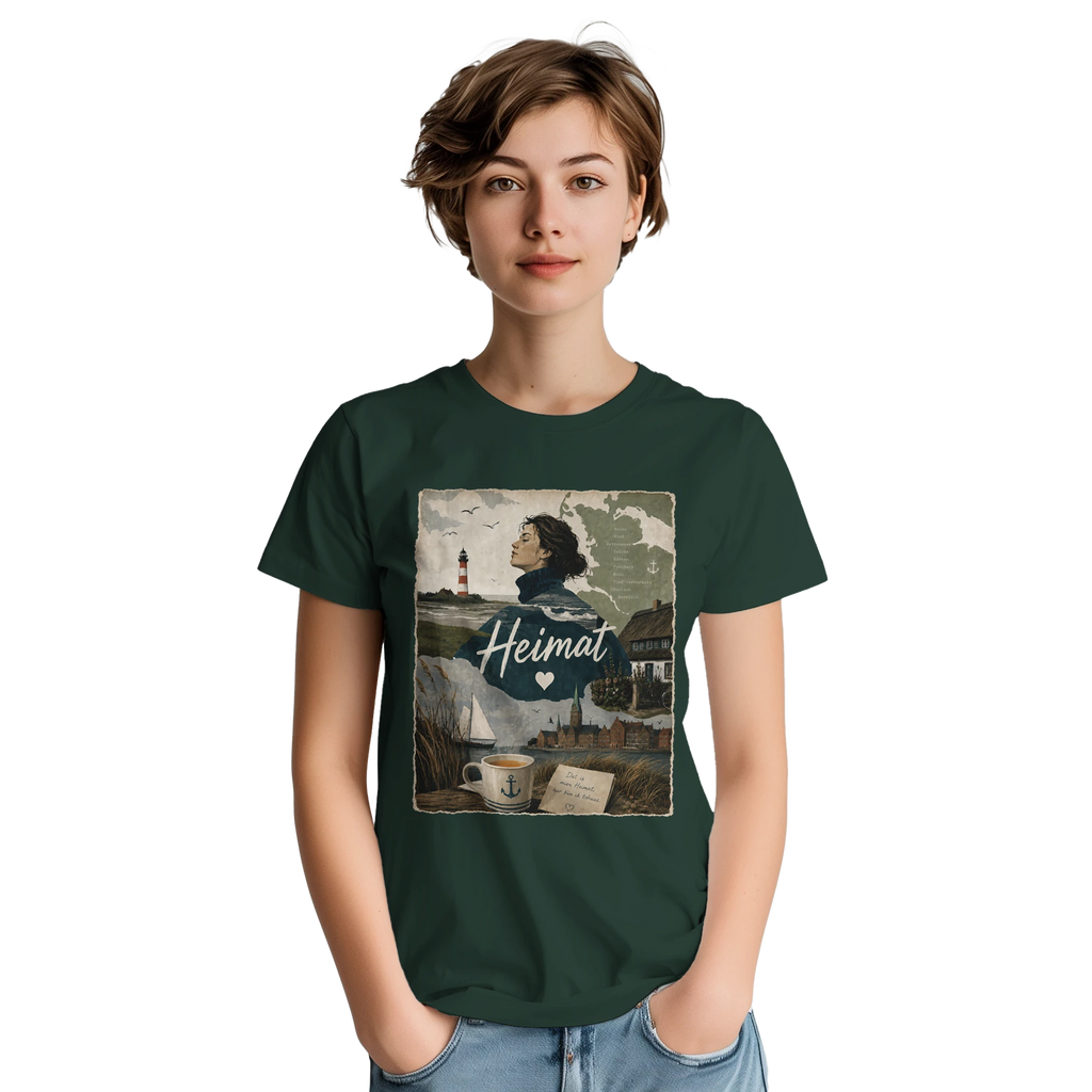 T-Shirt in Sand mit Motiv „Heimat mit Herz“
