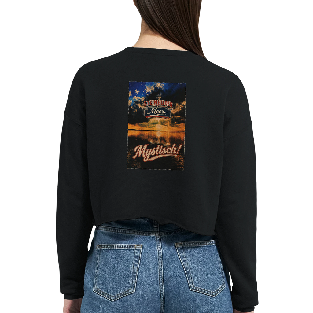 Damen-Pullover in Staubblau mit Motiv „Mystisch“