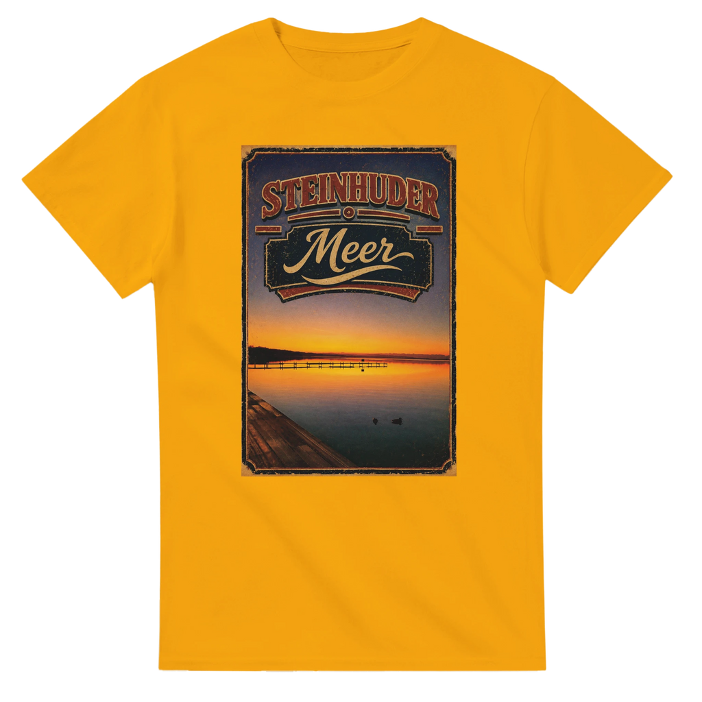 T-Shirt in Weiß mit Motiv „Steg an der Planke“