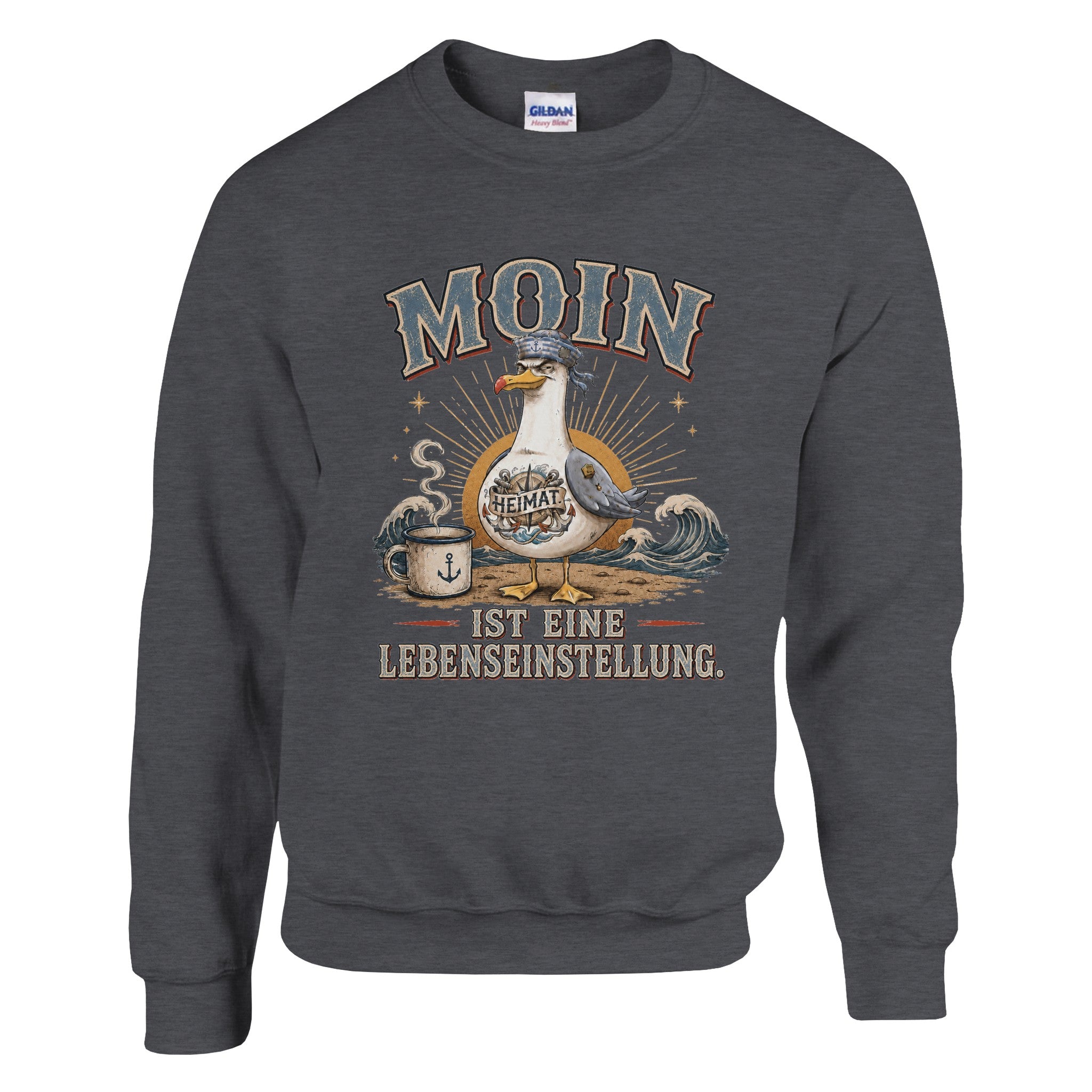 Pullover in Hellrosa mit Motiv „Mehr Gesabbel braucht keiner“