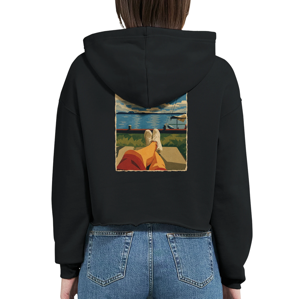 Damen-Hoodie in Weiß mit Motiv „Chillout“