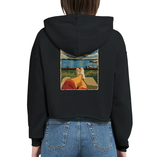 Damen-Hoodie in Weiß mit Motiv „Chillout“