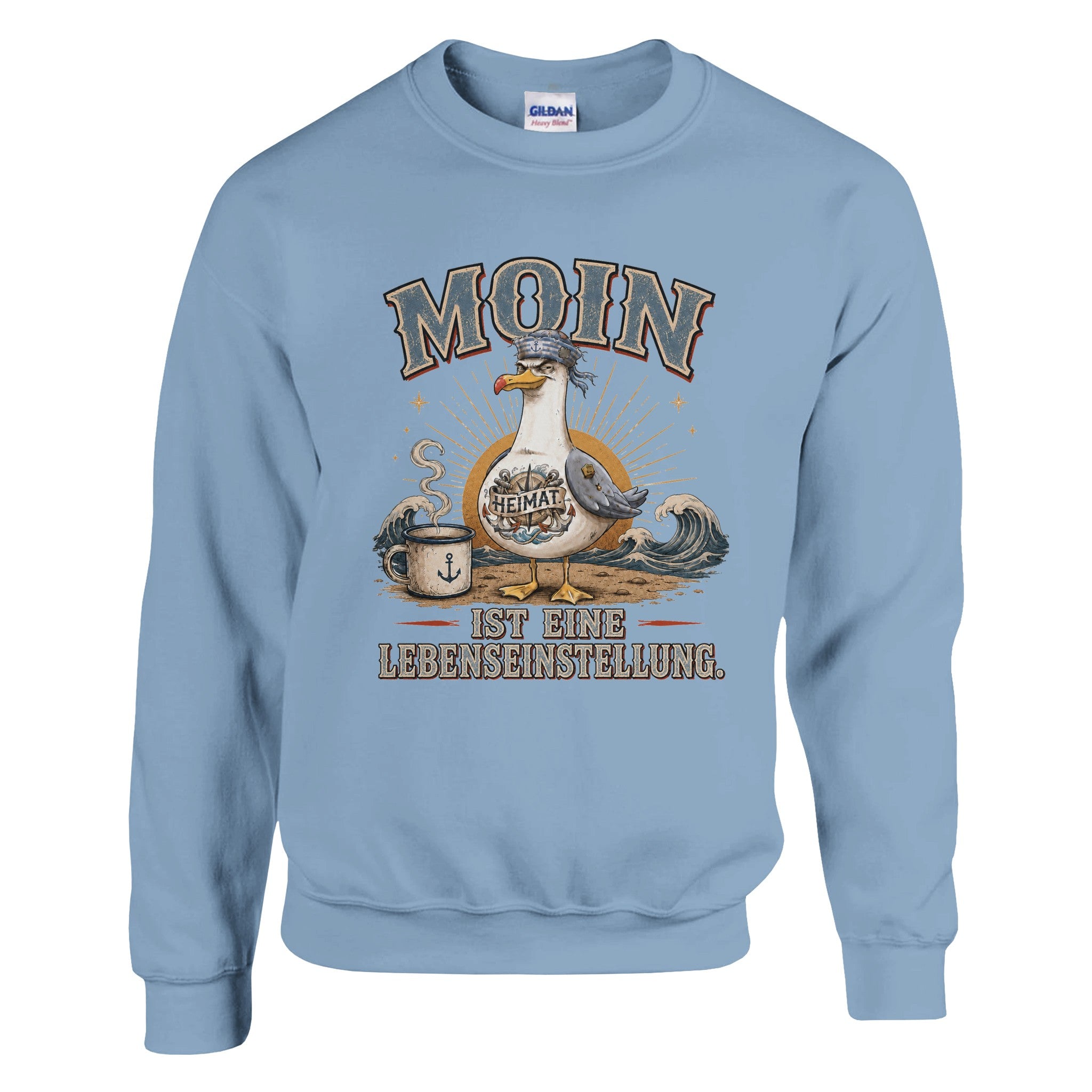 Pullover in Weiß mit Motiv „Mehr Gesabbel braucht keiner“