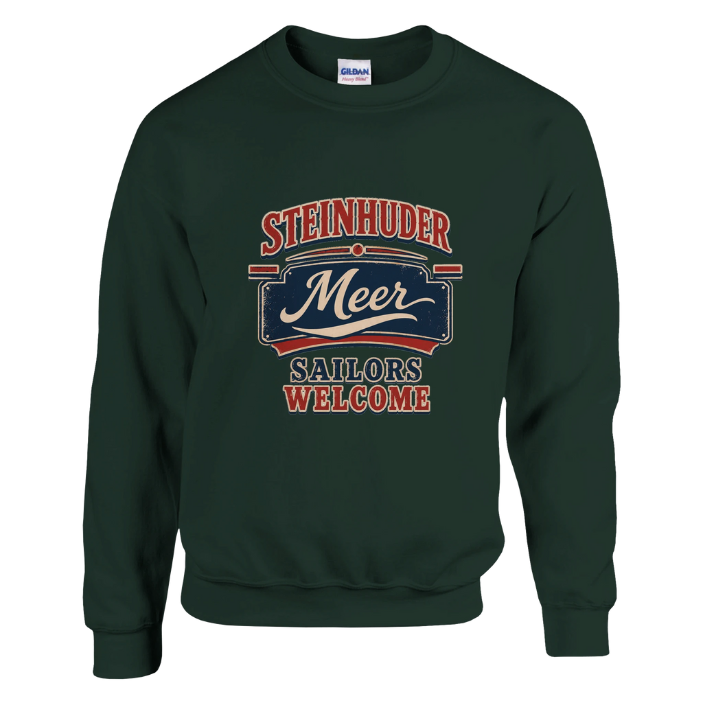 Pullover in Aschgrau mit Motiv „Sailors Welcome“
