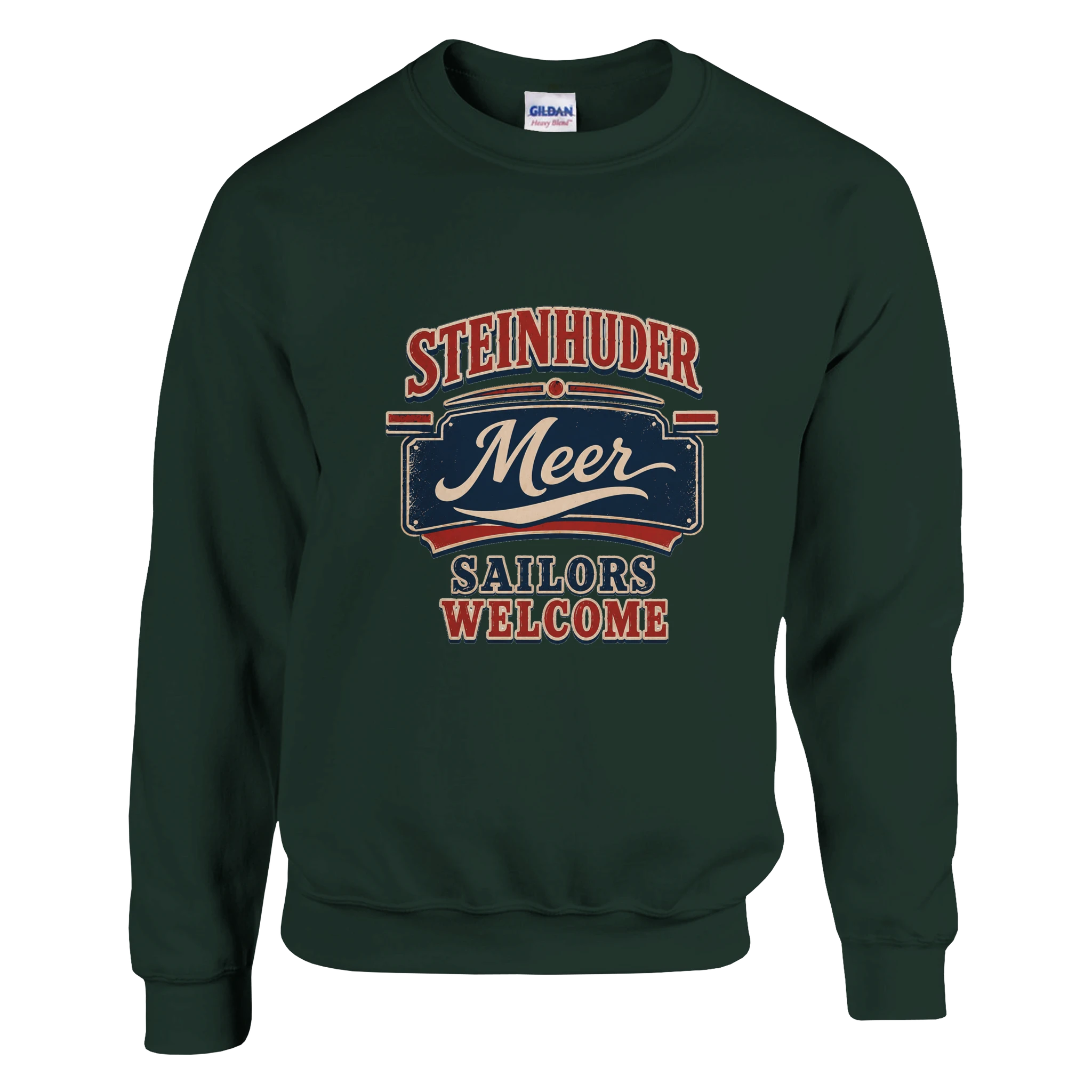 Pullover in Aschgrau mit Motiv „Sailors Welcome“