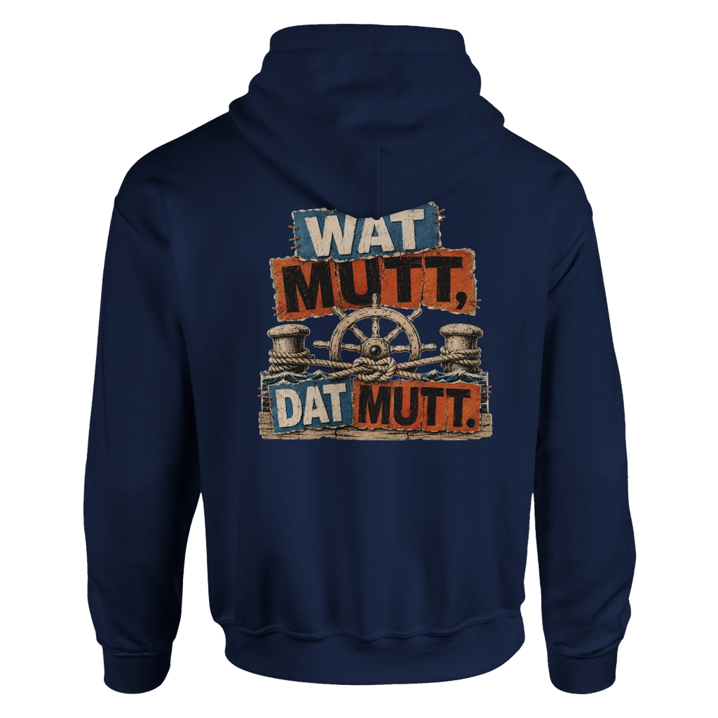 Hoodie in Hellrosa mit Motiv „Wat Mutt, Dat Mutt.“