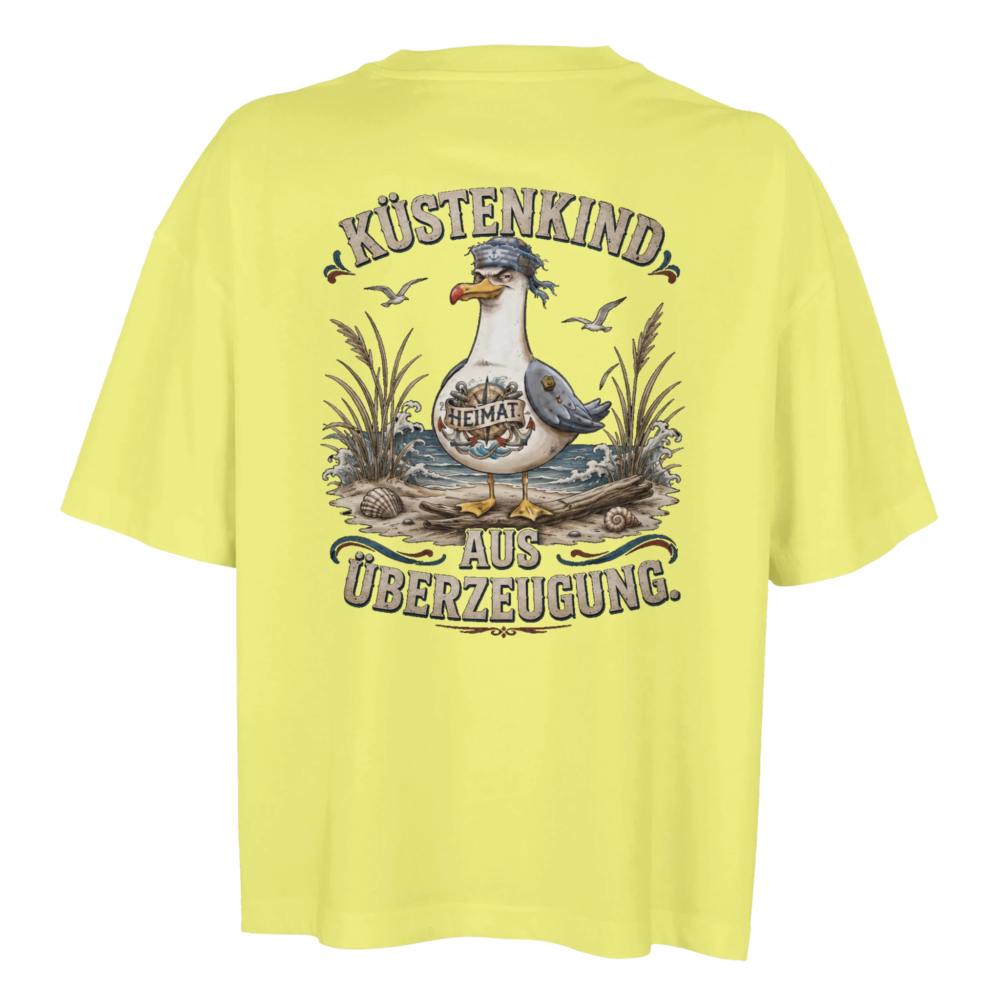 Damen-T-Shirt in Weiß mit Motiv „Küstenkind“