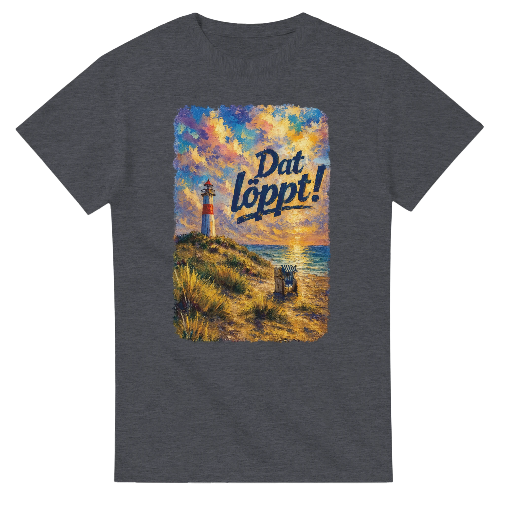 T-Shirt in Weiß mit Motiv „Dat löppt! Typisch Norddeutsch“