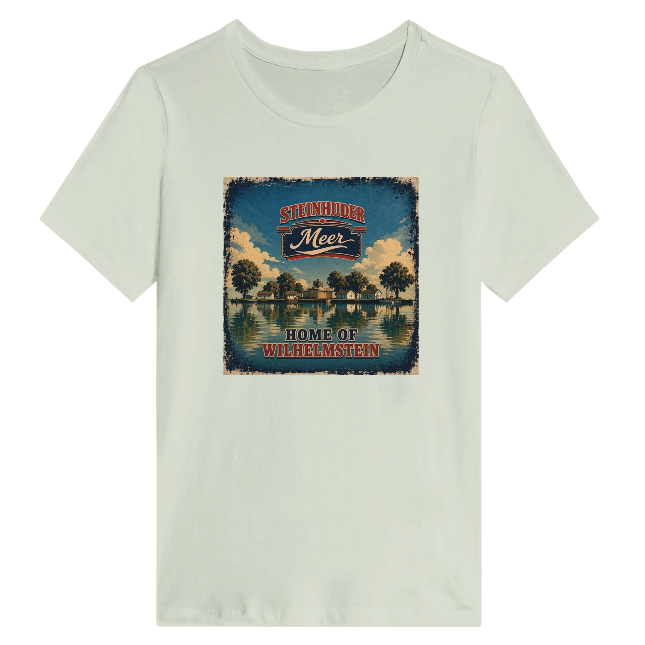 Damen-T-Shirt in Weiß mit Motiv „Insel Wilhelmstein“