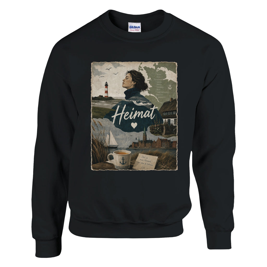Pullover in Weiß mit Motiv „Heimat mit Herz“