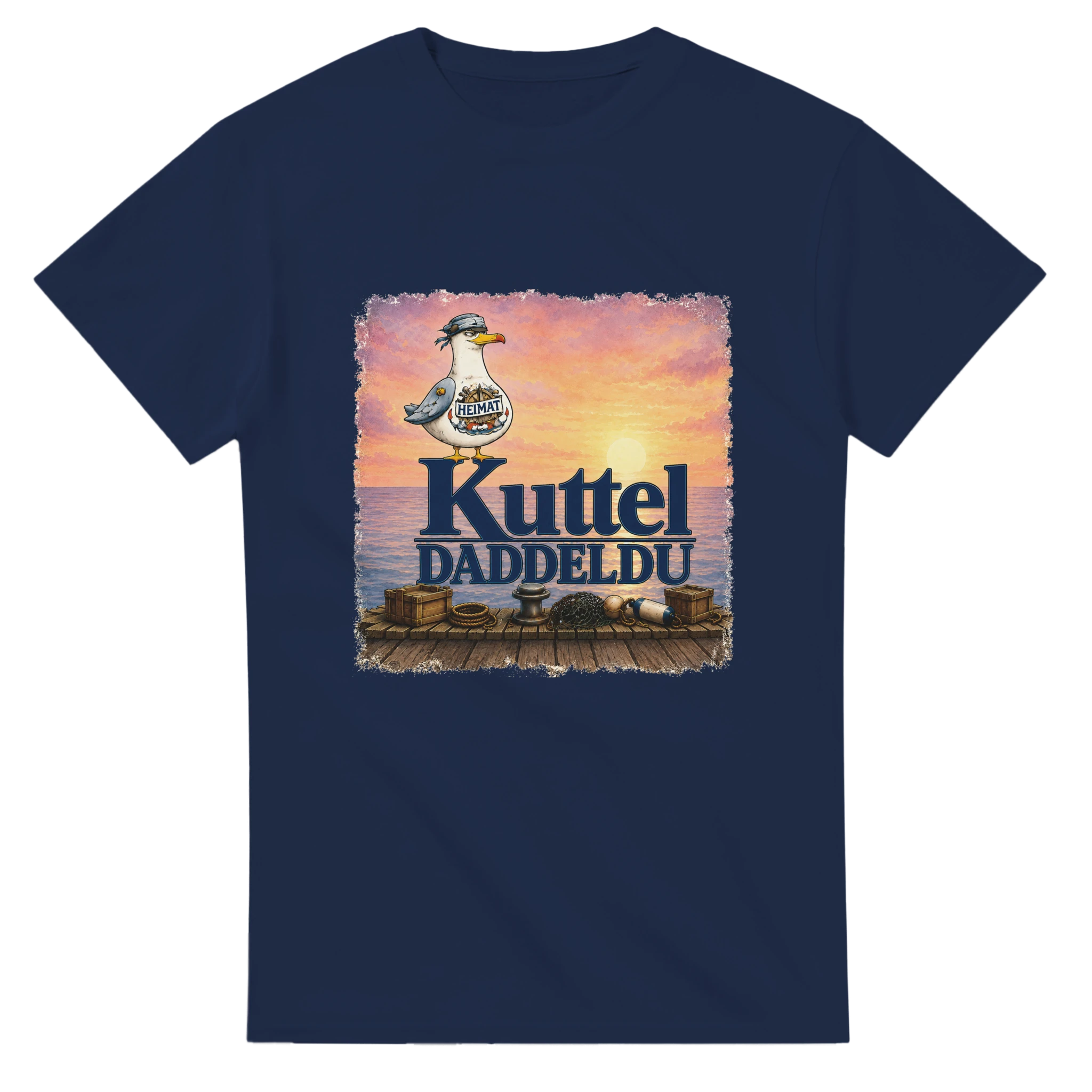 T-Shirt in Weiß mit Motiv „Kuttel Daddeldu“