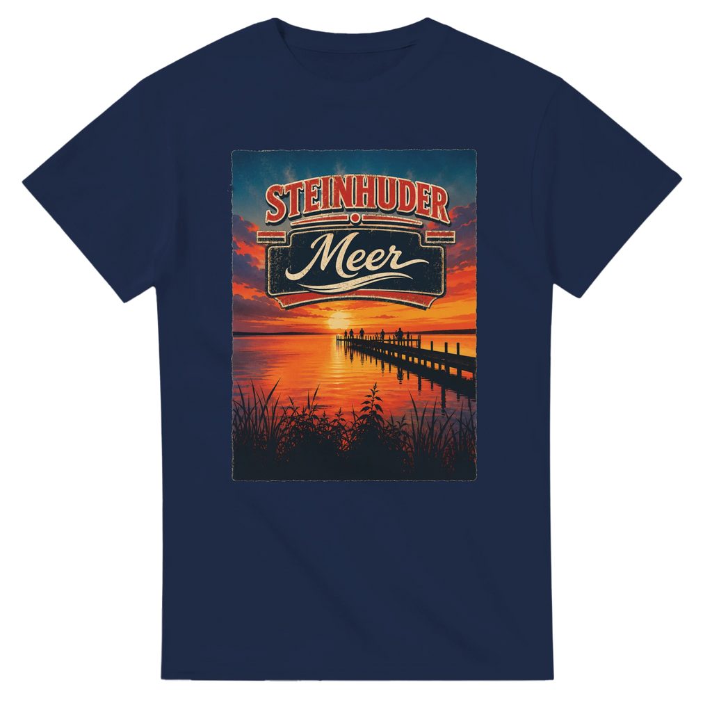 T-Shirt in Natur mit Motiv „Sunset Ratskeller Steg am Steinhuder Meer“