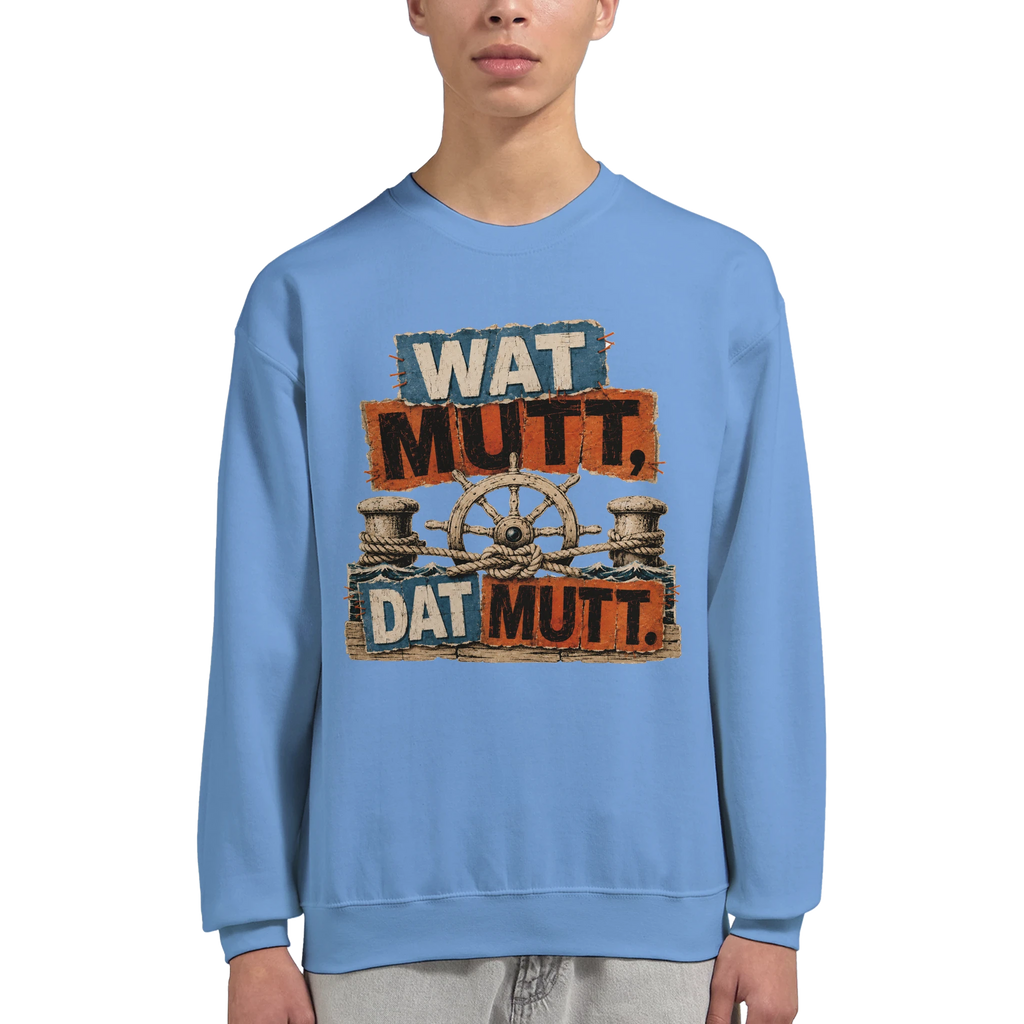 Pullover in Hellrosa mit Motiv „Wat Mutt, Dat Mutt.“