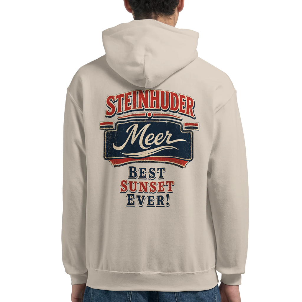 Hoodie in Weiß mit Motiv „Best Sunset ever!“
